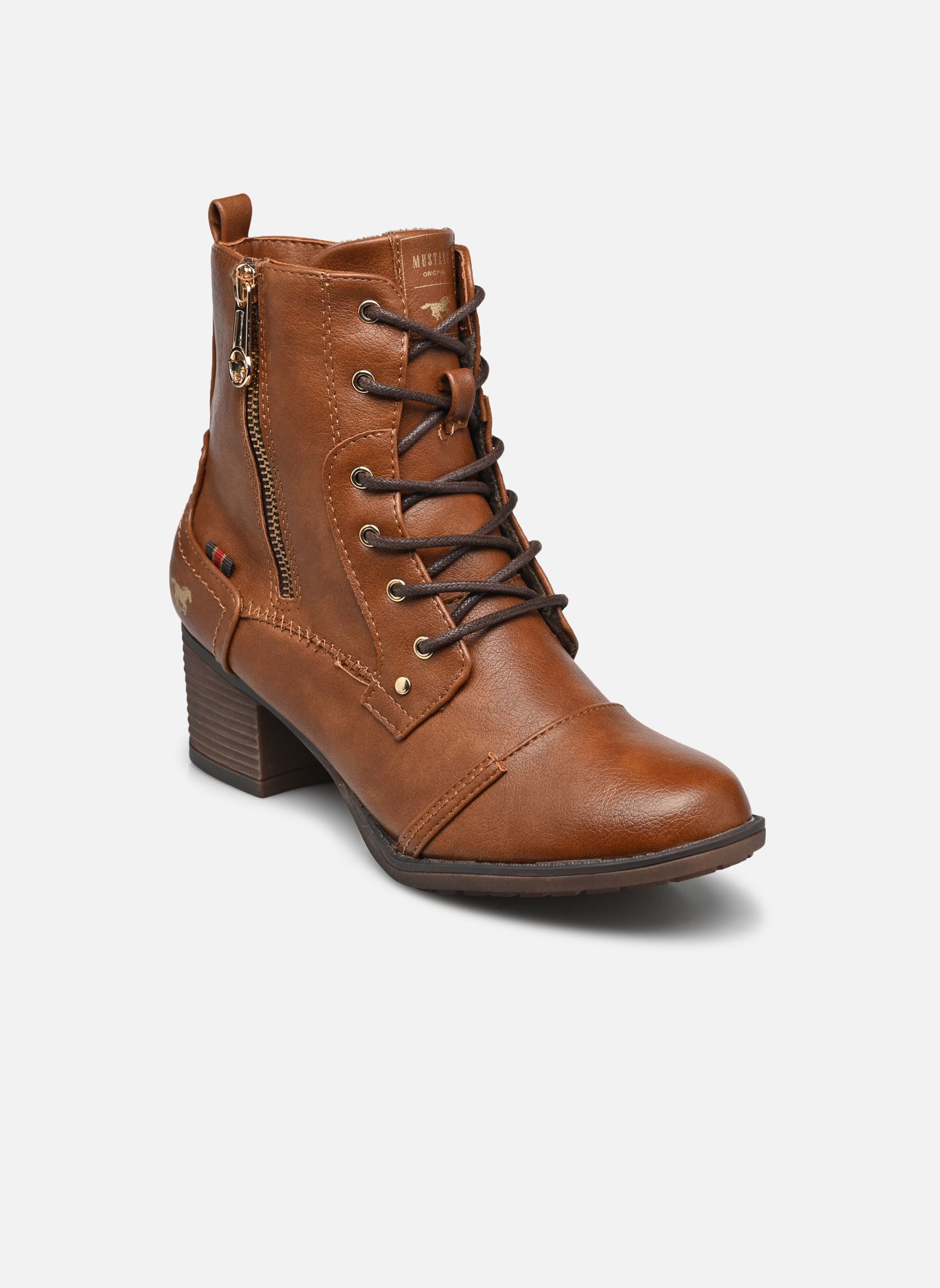 Botines con cordones Kilia mujer marrón Mustang shoes Botines con cordones Kilia mujer marrón Cognac
