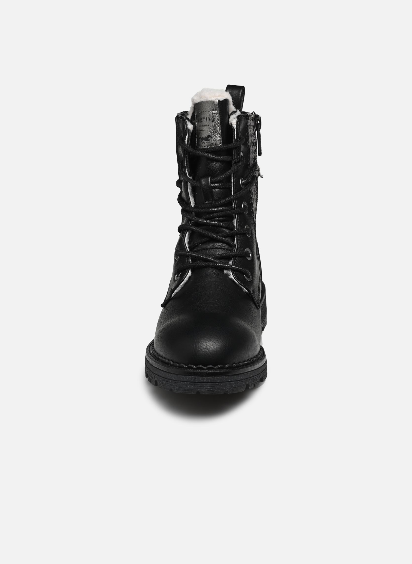 Veterlaarsjes Klipiv dames zwart Mustang shoes Veterlaarsjes Klipiv dames zwart Schwarz