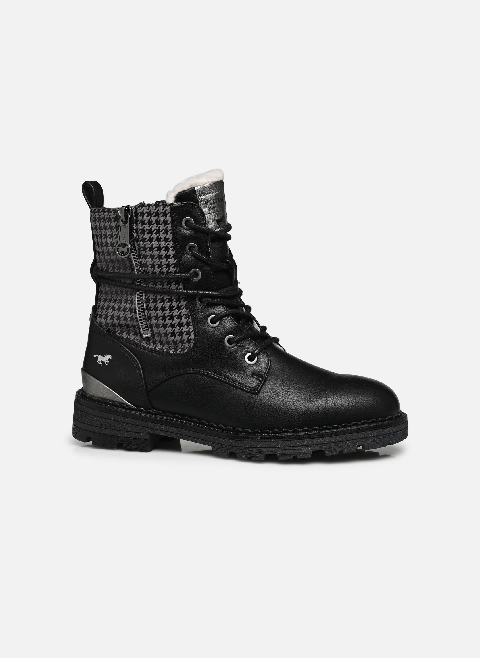 Veterlaarsjes Klipiv dames zwart Mustang shoes Veterlaarsjes Klipiv dames zwart Schwarz