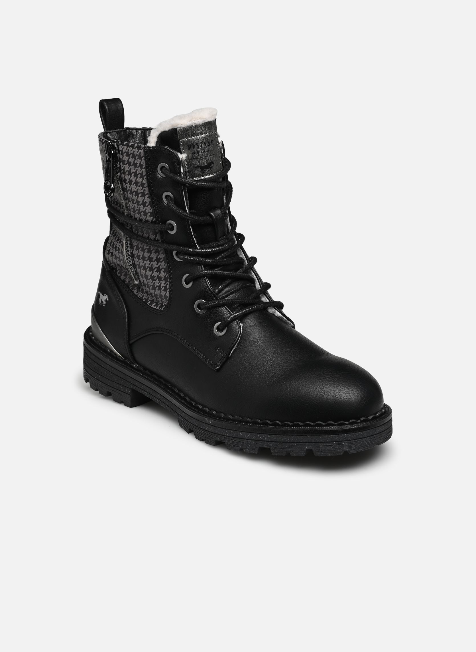 Veterlaarsjes Klipiv dames zwart Mustang shoes Veterlaarsjes Klipiv dames zwart Schwarz