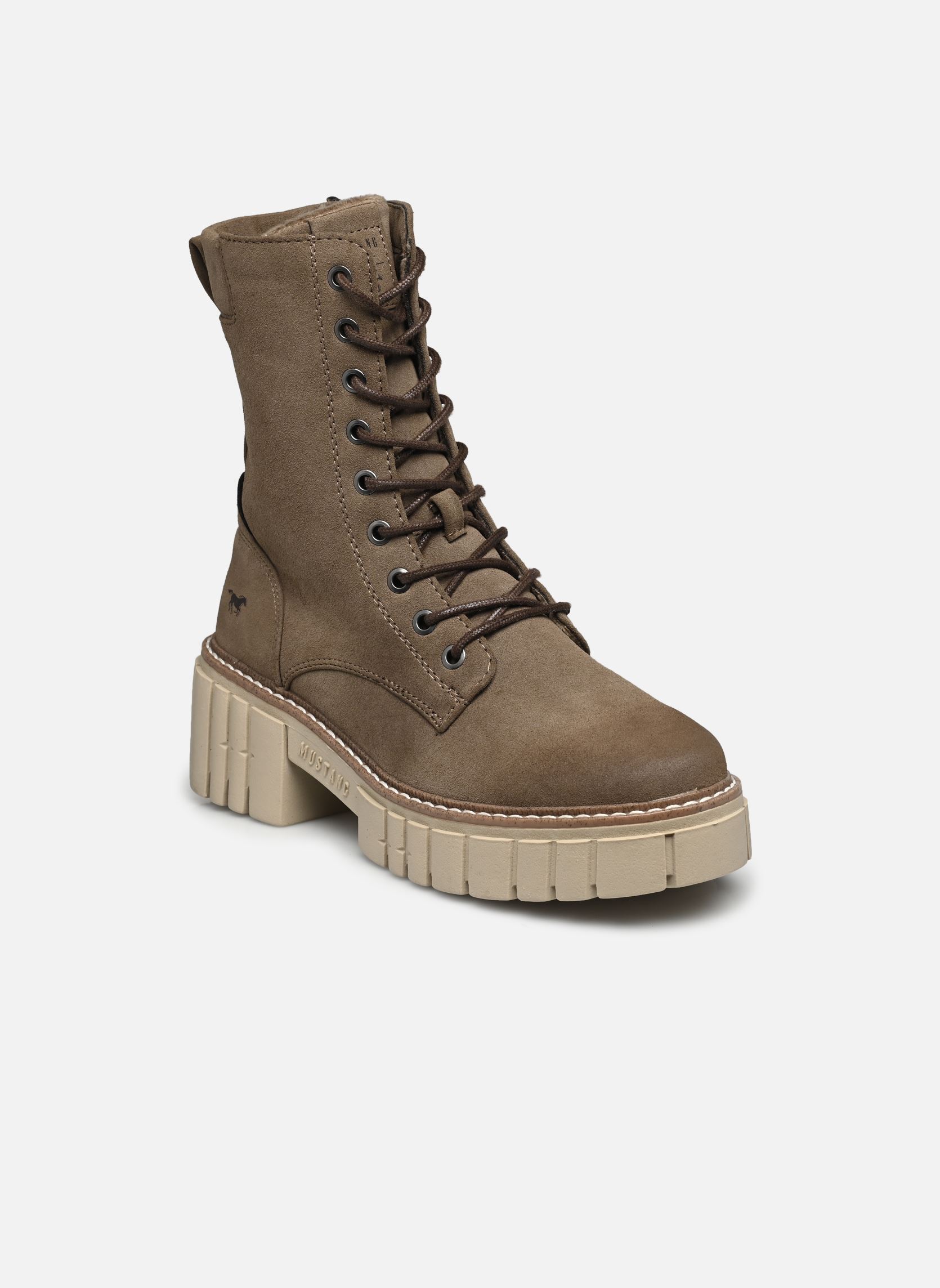 Geschnürte Stiefeletten Flipe damen braun Mustang shoes Geschnürte Stiefeletten Flipe damen braun Taupe