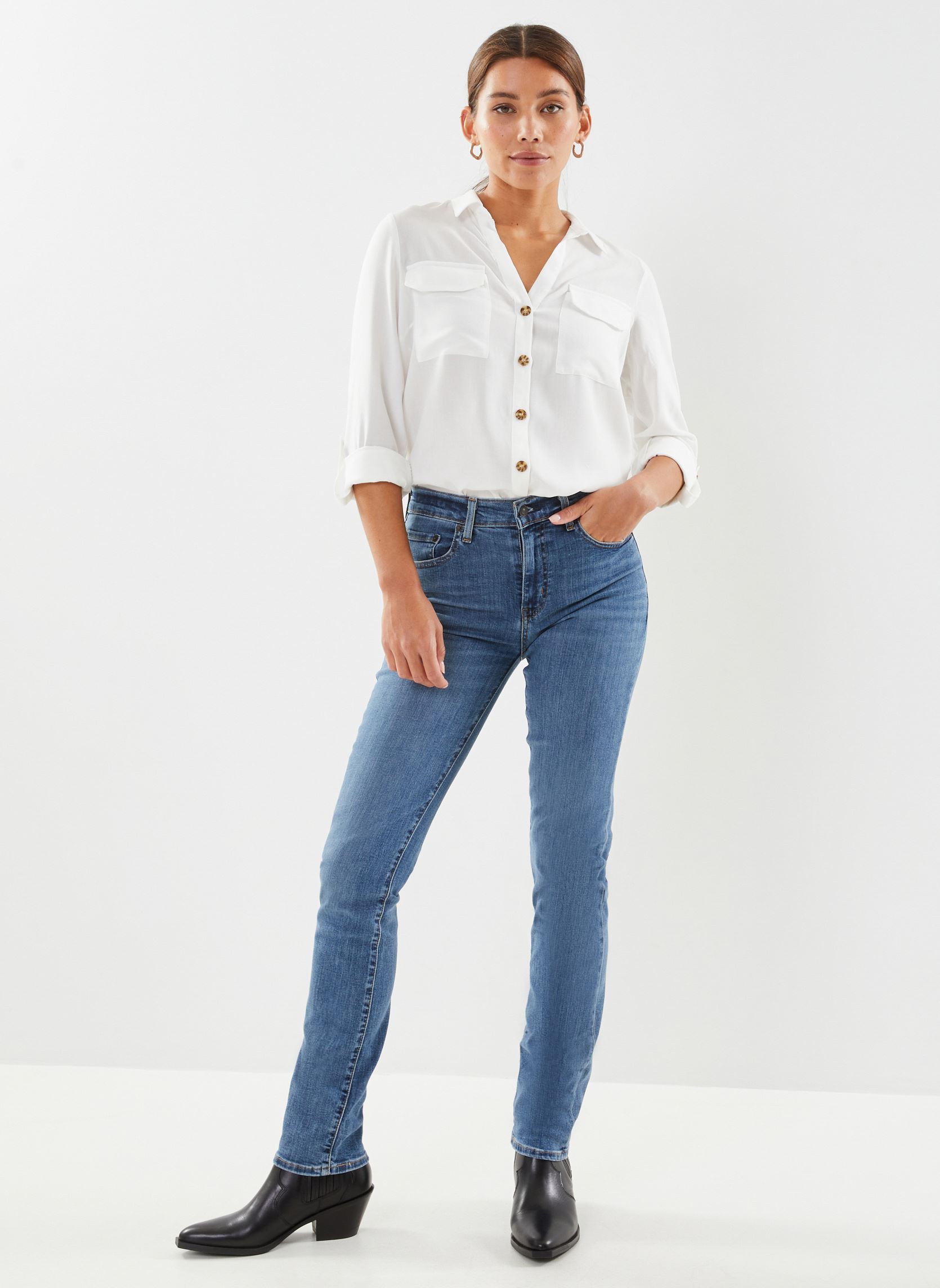 Chemises manches longues Vmbumpy L/S Shirt New Wvn Ga Noos femme blanc Vero Moda Chemises manches longues Vmbumpy L/S Shirt New Wvn Ga Noos femme blanc SNOW WHITE