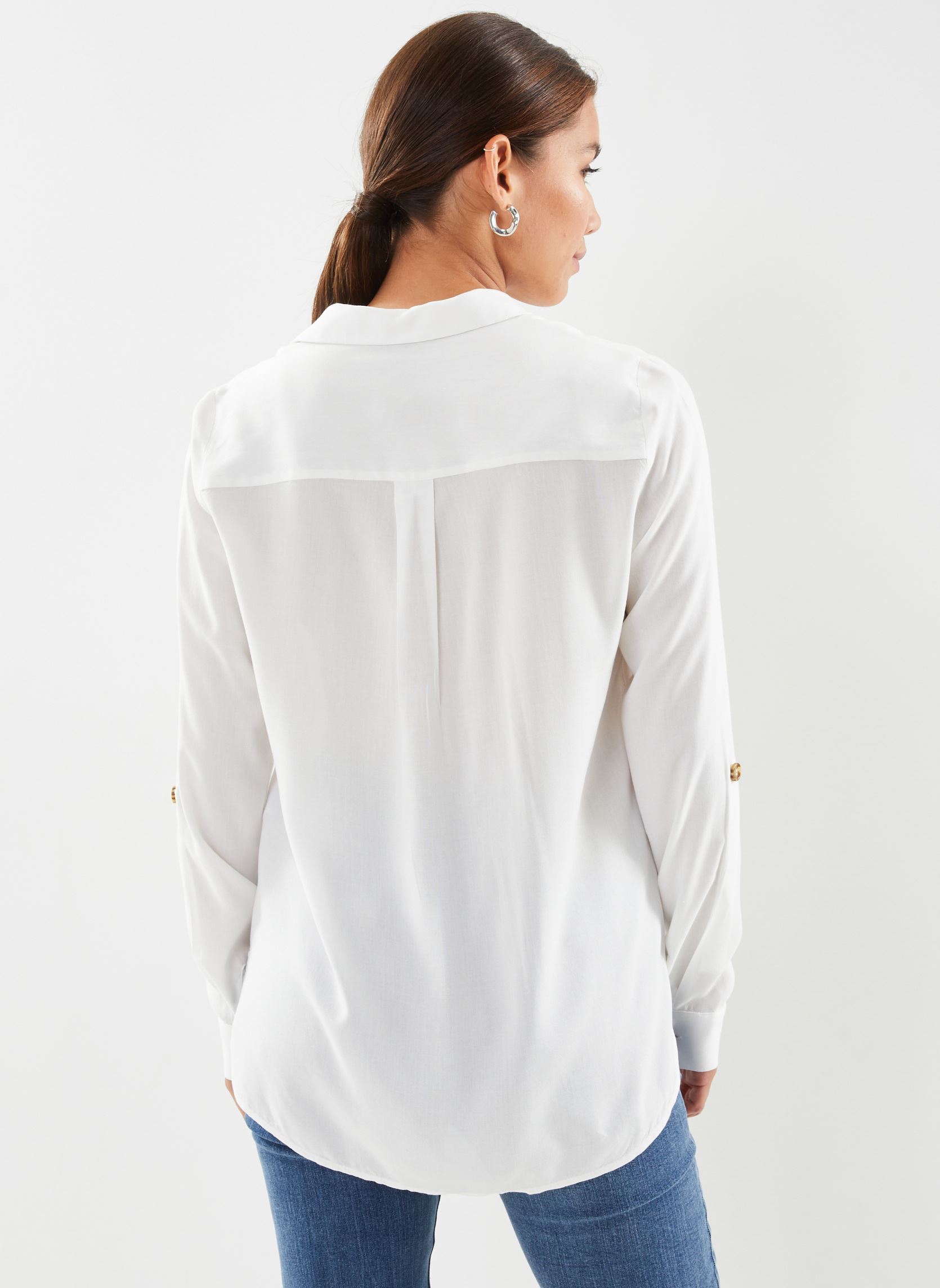 Chemises manches longues Vmbumpy L/S Shirt New Wvn Ga Noos femme blanc Vero Moda Chemises manches longues Vmbumpy L/S Shirt New Wvn Ga Noos femme blanc SNOW WHITE