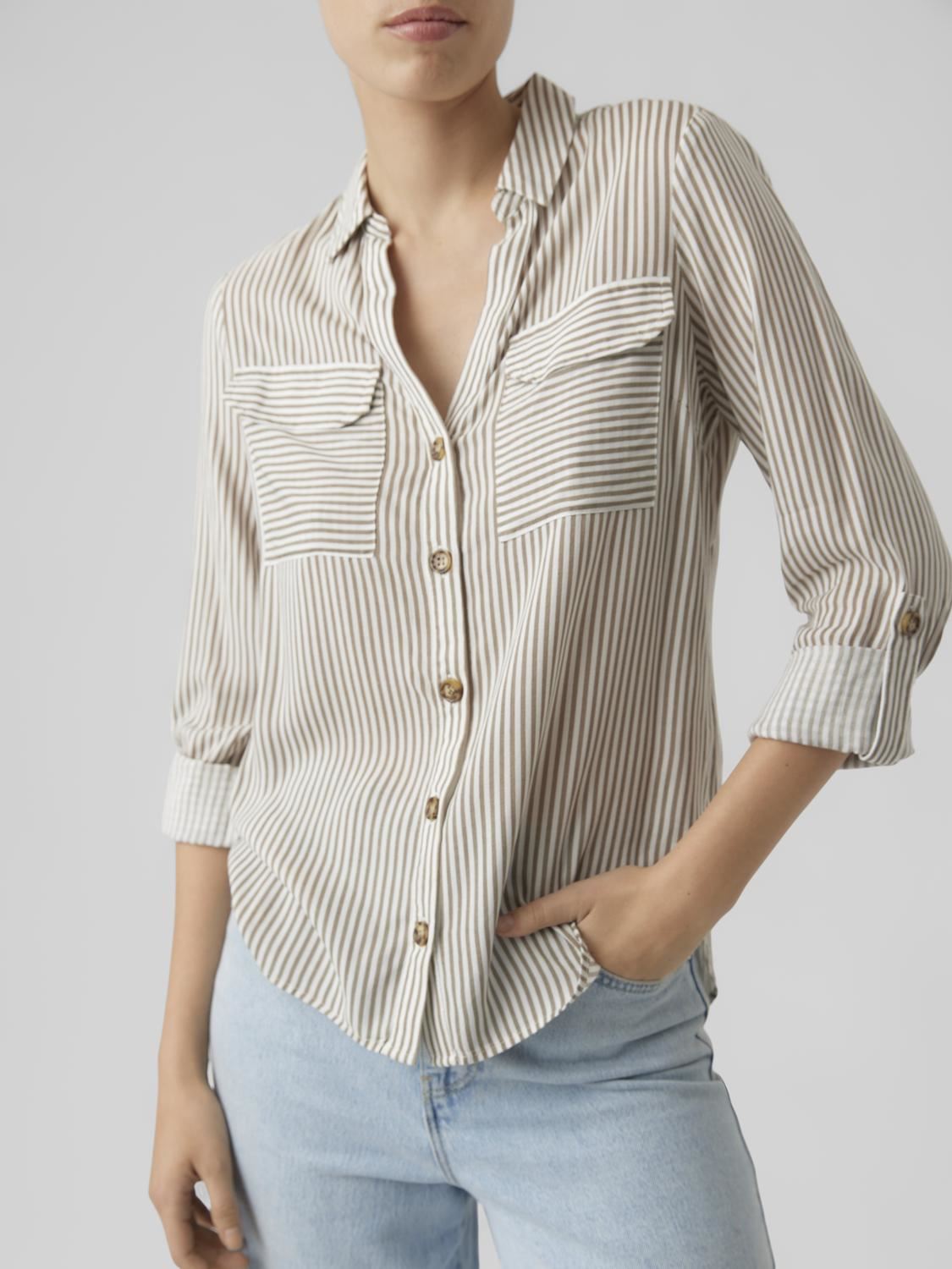Chemises manches longues Vmbumpy L/S Shirt New Wvn Ga Noos femme blanc Vero Moda Chemises manches longues Vmbumpy L/S Shirt New Wvn Ga Noos femme blanc BROWN LENTIL