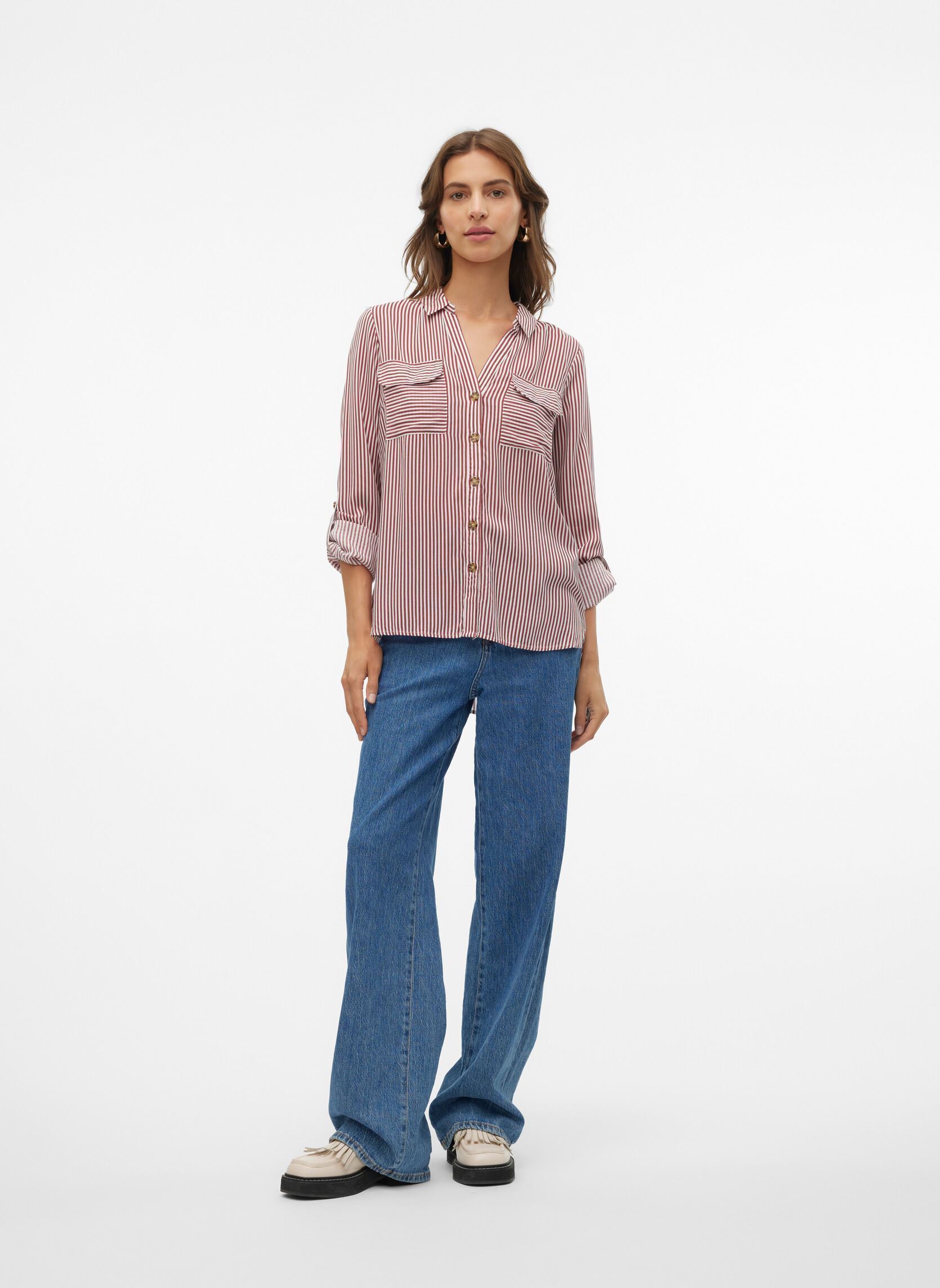 Chemises manches longues Vmbumpy L/S Shirt New Wvn Ga Noos femme rouge Vero Moda Chemises manches longues Vmbumpy L/S Shirt New Wvn Ga Noos femme rouge KARANDA RED