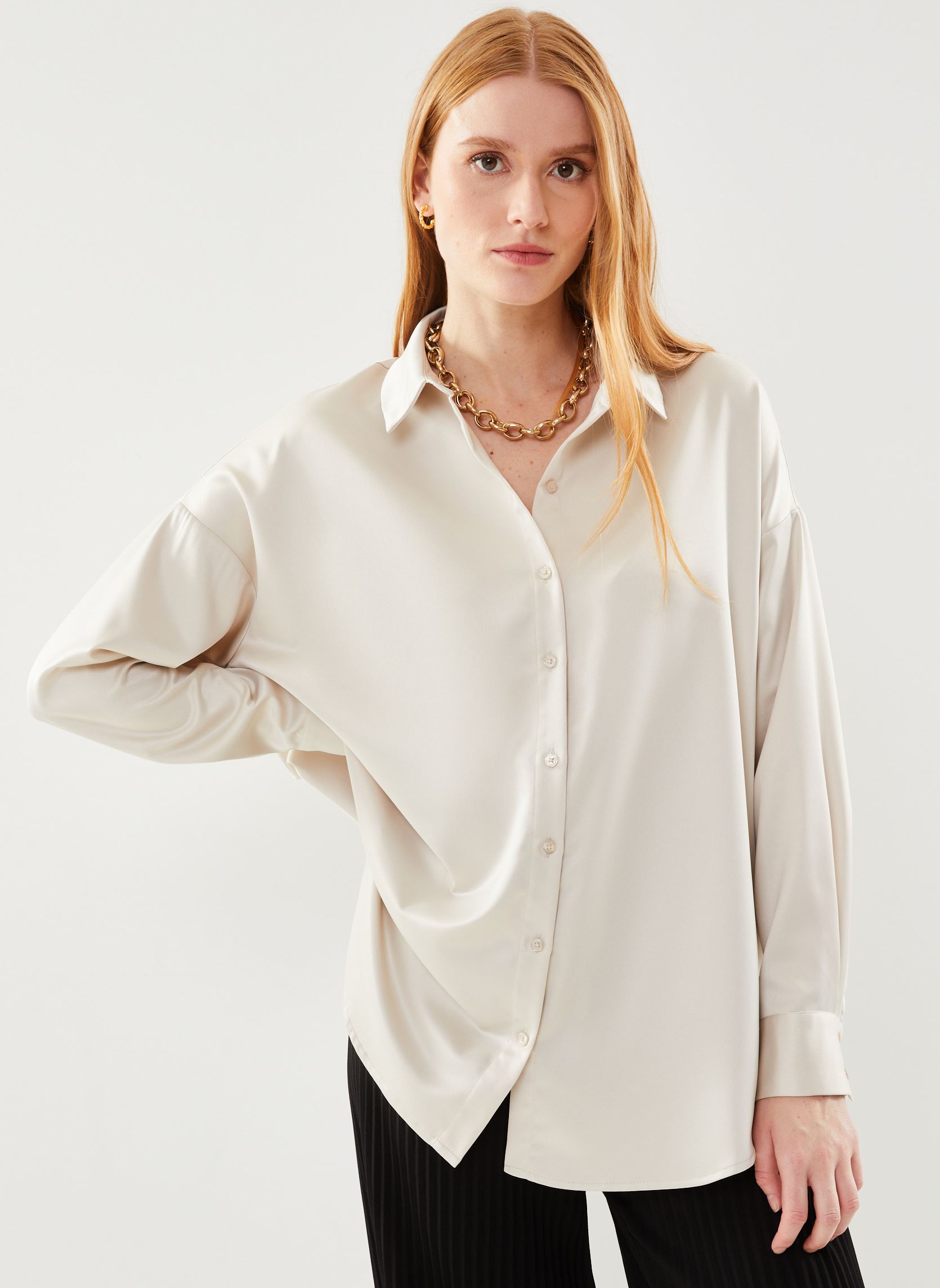 Vêtements Vero Moda Vmmerle Ls Oversize Shirt Wvn Ga pour Accessoires