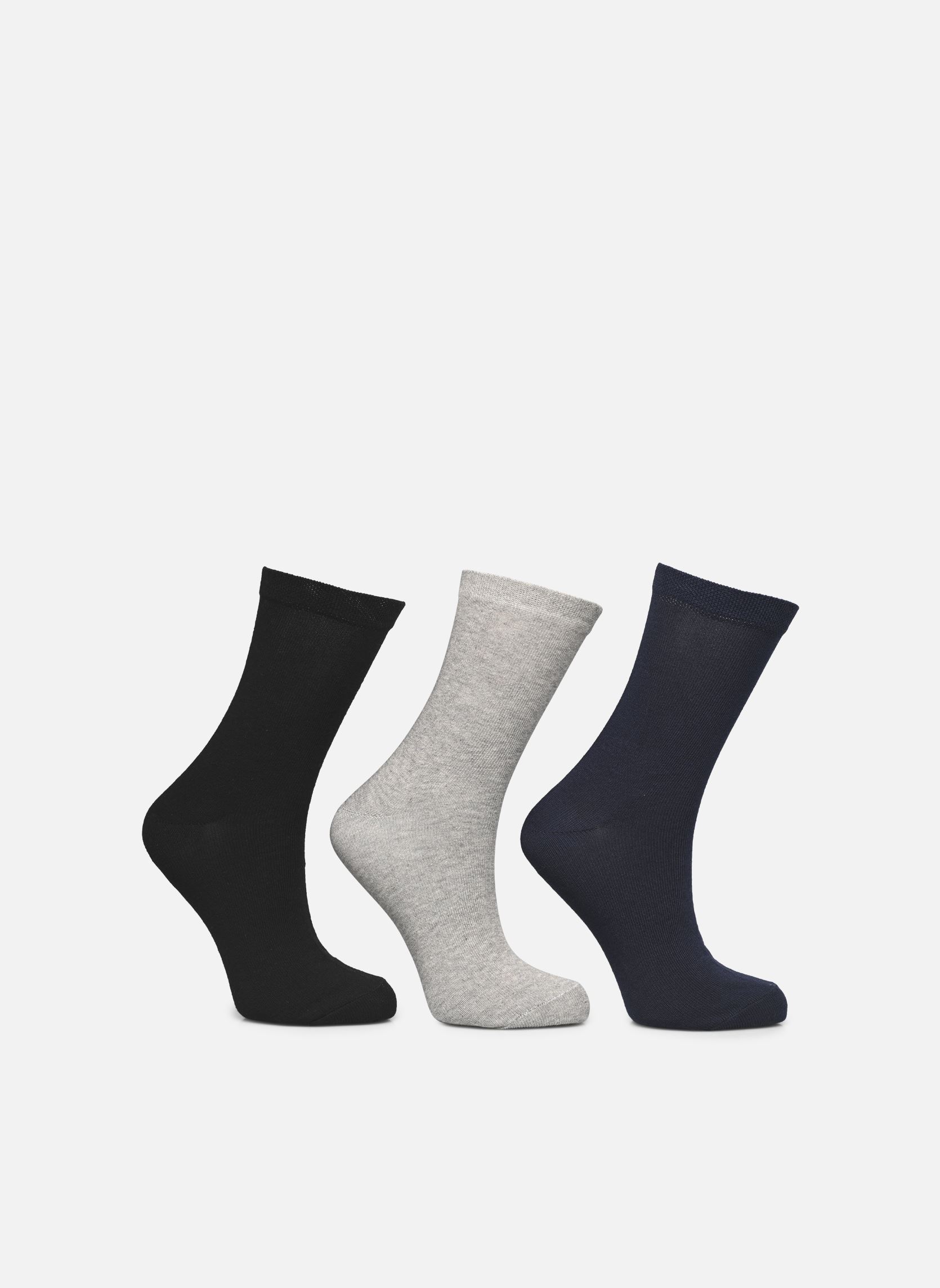 Calze Lot de 3 paires chaussettes hautes femme donna nero Sarenza Wear Calze Lot de 3 paires chaussettes hautes femme donna nero NOIR/MARINE/GRIS