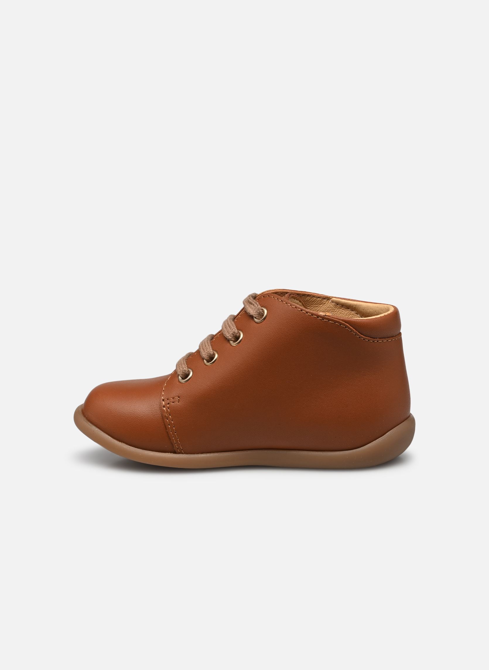 Bottines STAND-UP FLY fille marron Pom d Api Bottines STAND-UP FLY fille marron CAMEL-OR -TULIPE