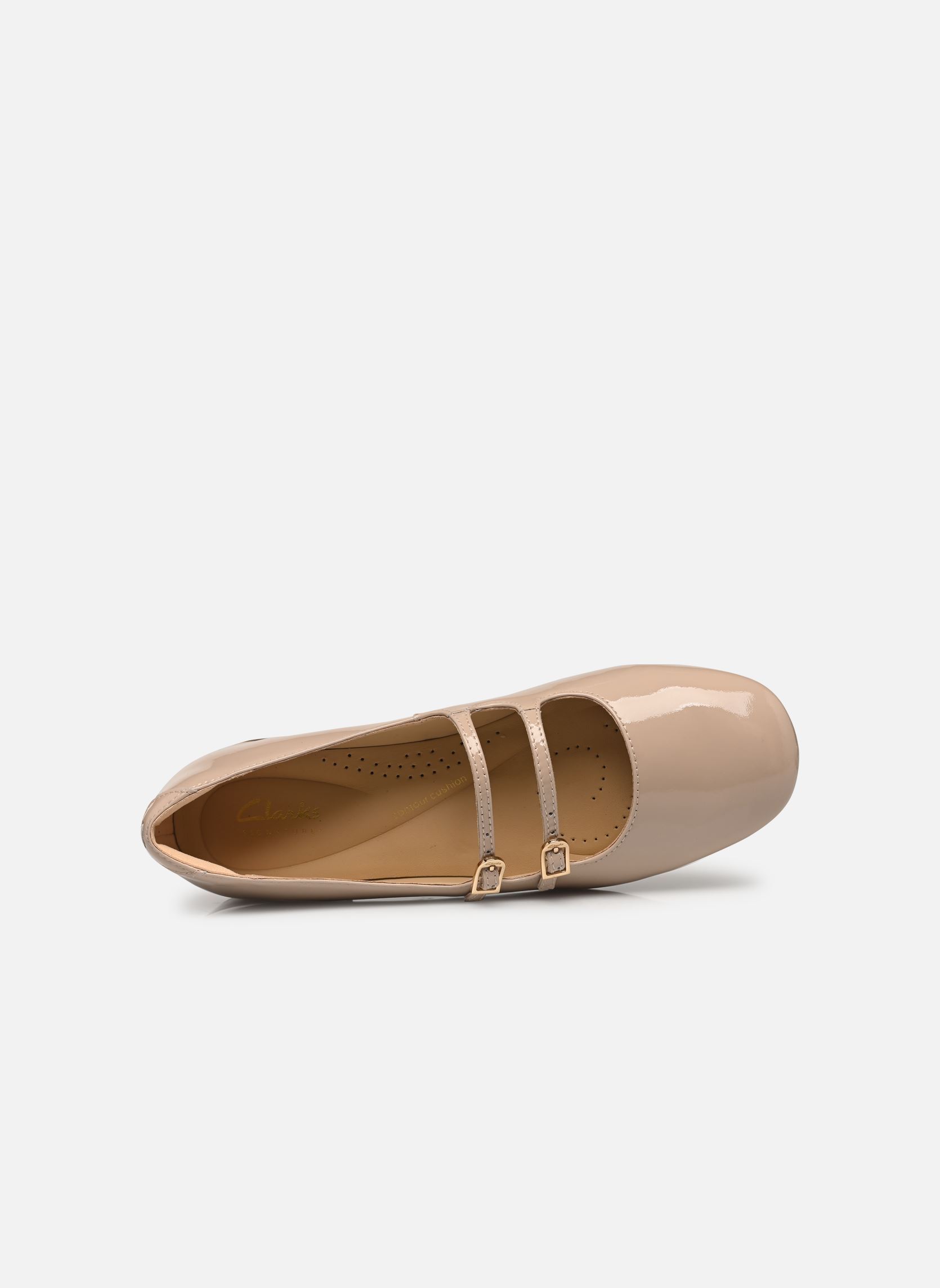 Klassische Ballerinas Daiss30 Shine damen beige Clarks Klassische Ballerinas Daiss30 Shine damen beige SAND PATENT