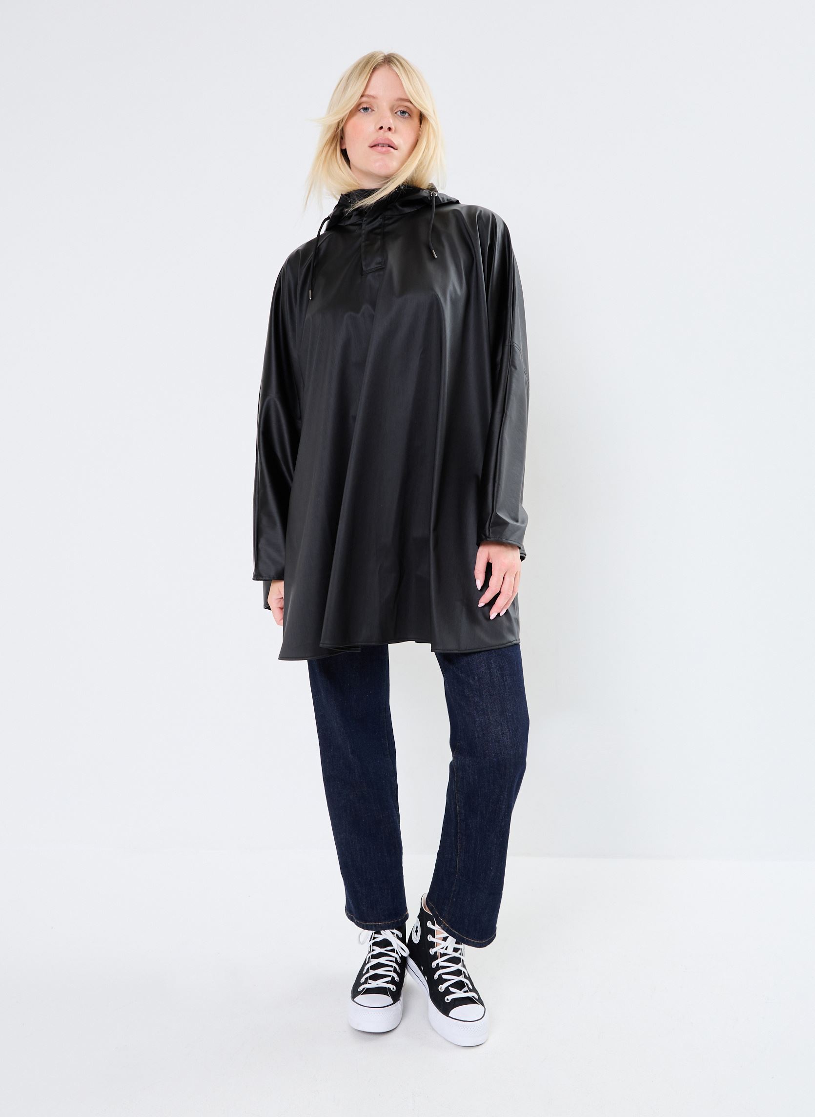 Regenjacken Cape W3 - Unisexe W damen schwarz Rains Regenjacken Cape W3 - Unisexe W damen schwarz BLACK GRAIN