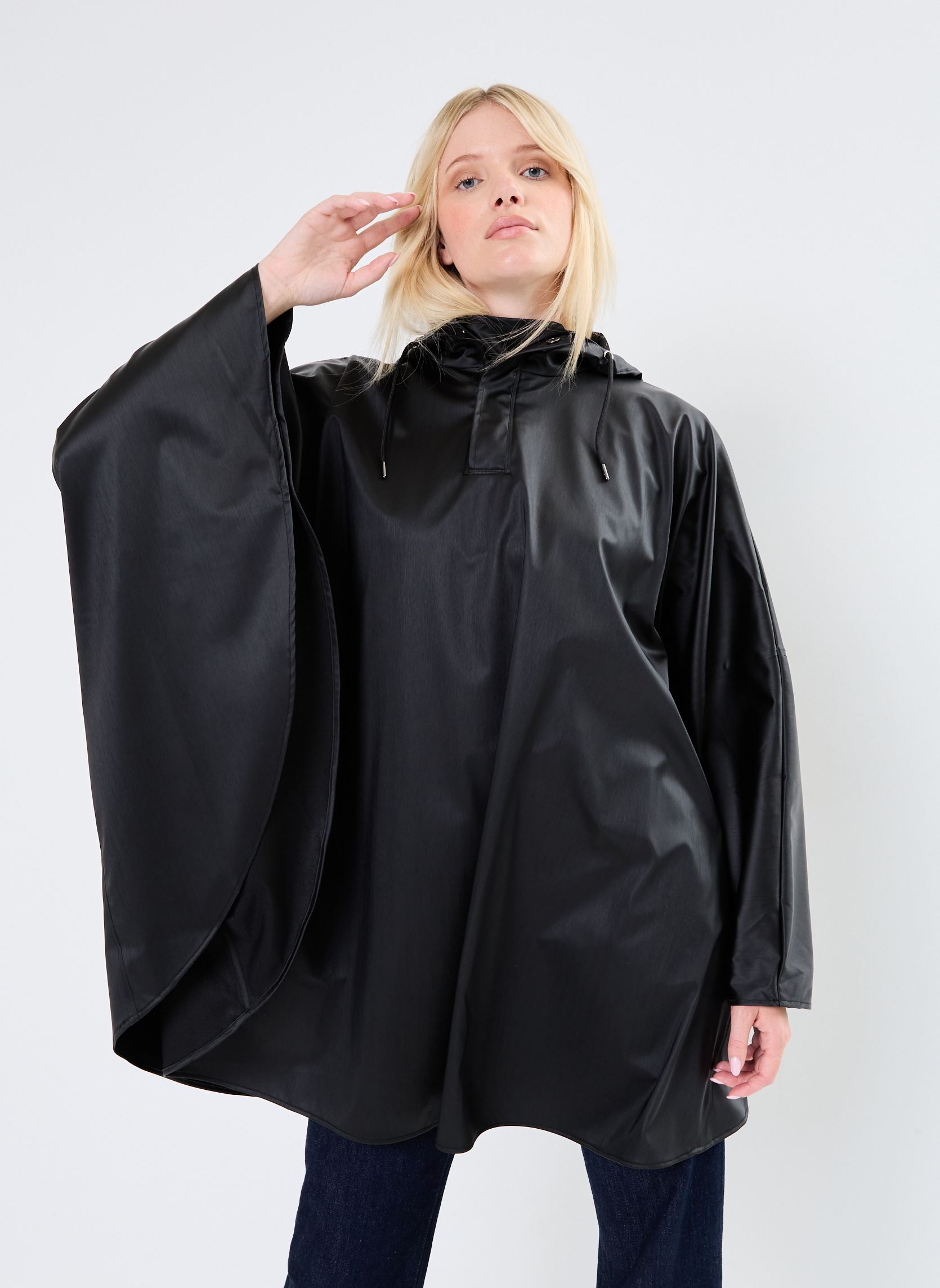 Regenjacken Cape W3 - Unisexe W damen schwarz Rains Regenjacken Cape W3 - Unisexe W damen schwarz BLACK GRAIN