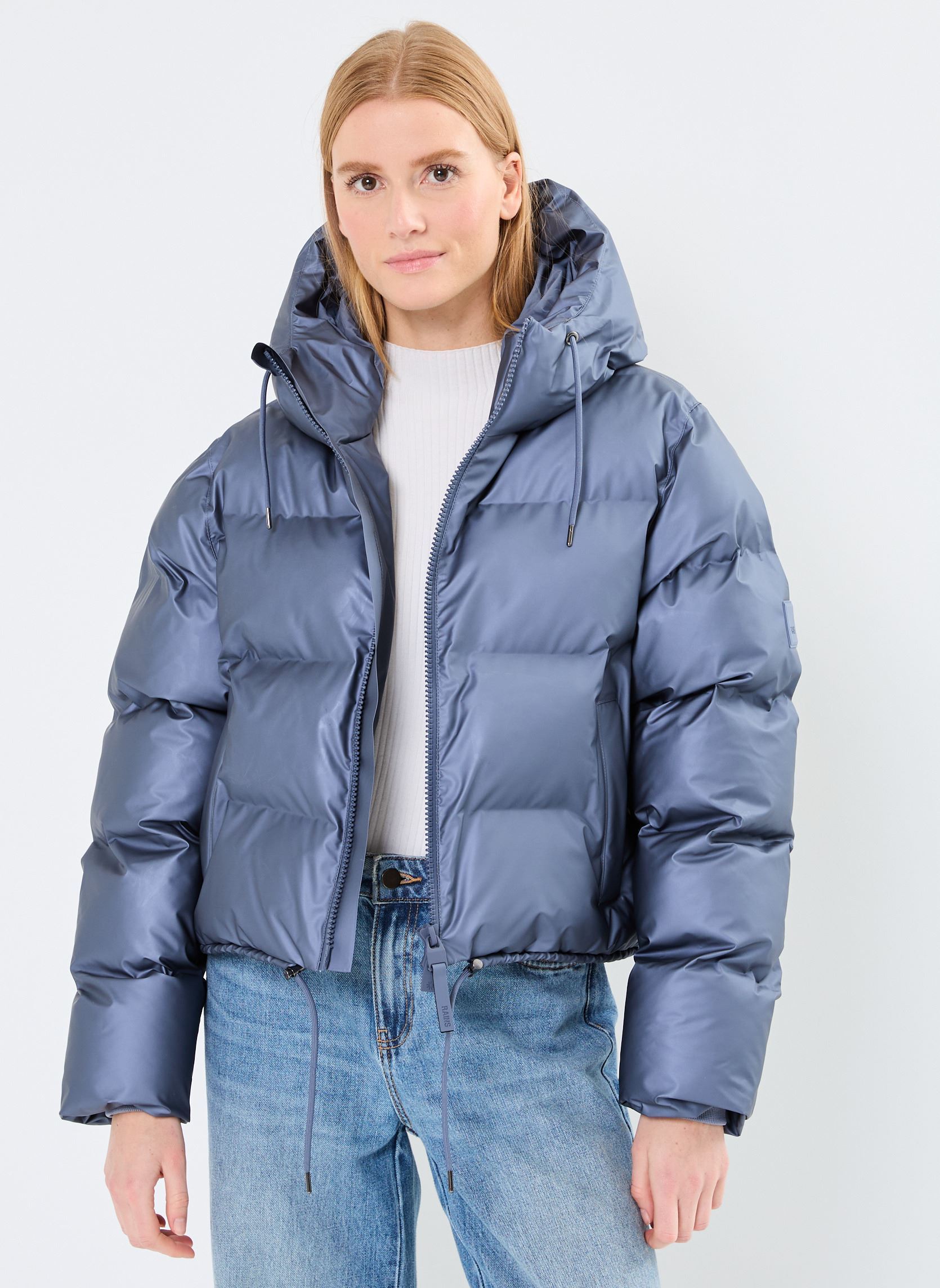 Doudounes Alta Short Puffer Jacket W3T3 femme argent Rains Doudounes Alta Short Puffer Jacket W3T3 femme argent BAY