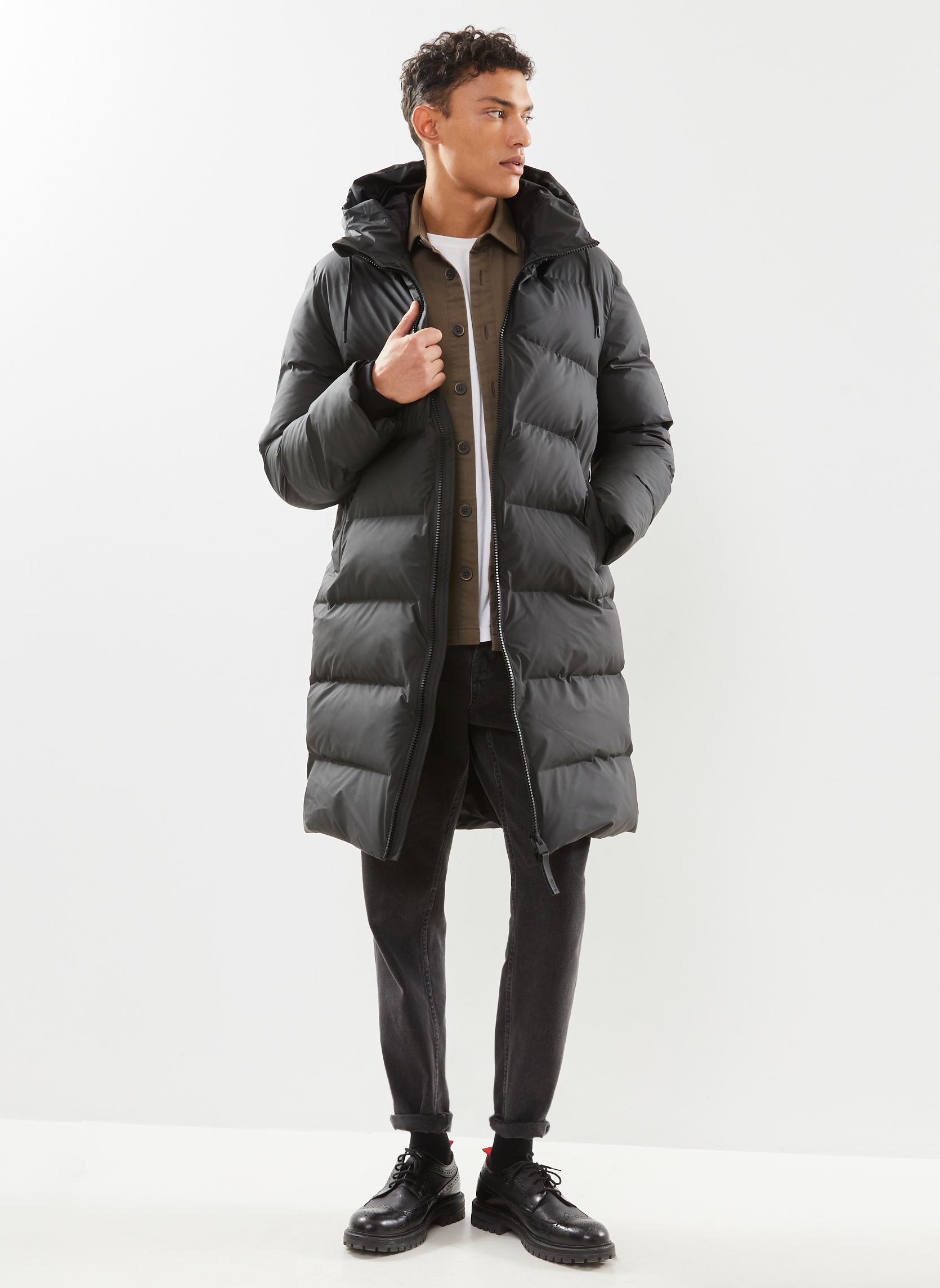 Doudounes Alta Long Puffer Jacket homme noir Rains Doudounes Alta Long Puffer Jacket homme noir BLACK