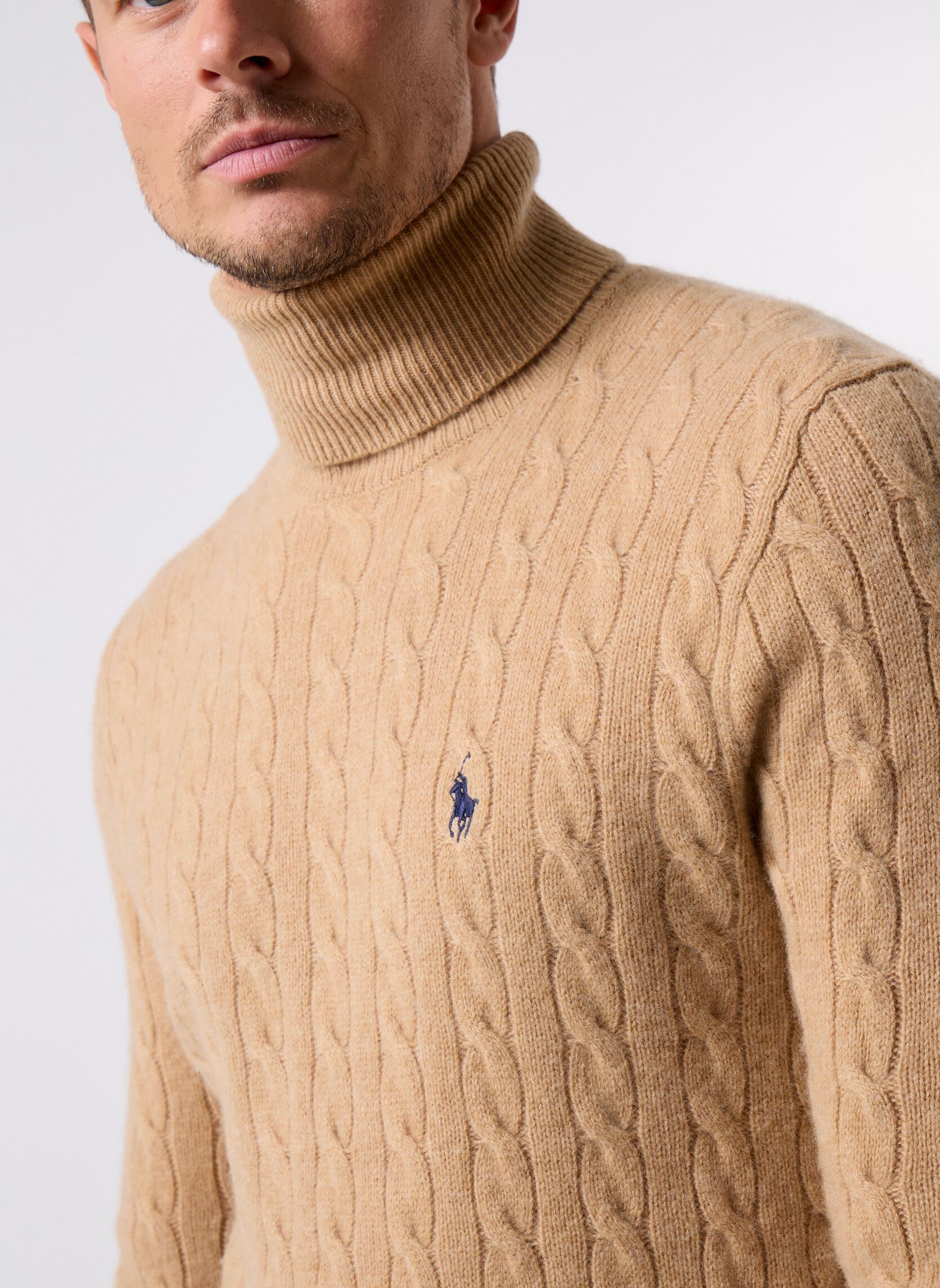 Pull Col Roulé En Cachemire Et Laine Mélangé - Taille M - Beige - Lavable Machine 30° - Neuf Avec étiquettes