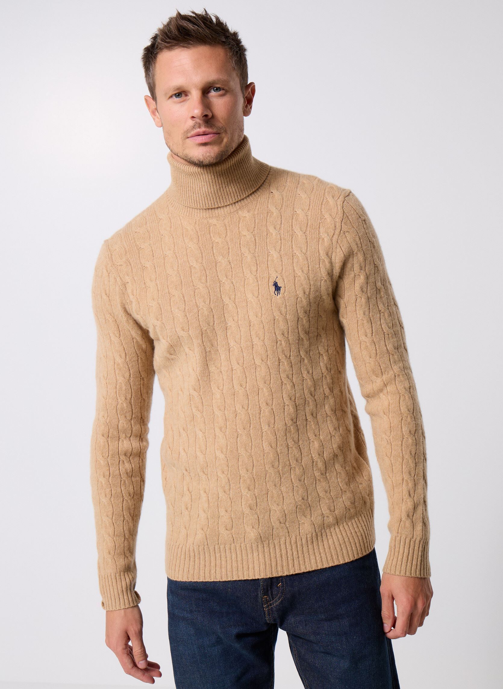 Pull Polo Ralph Lauren PULL COL ROULE EN MAILLE TORSADEE EU - vue 4