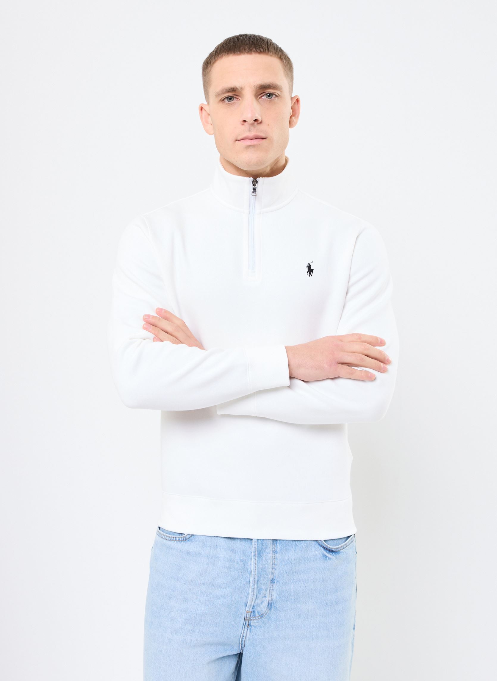 Vêtements Polo Ralph Lauren Pull demi zippé à maille double 710922557 pour Accessoires