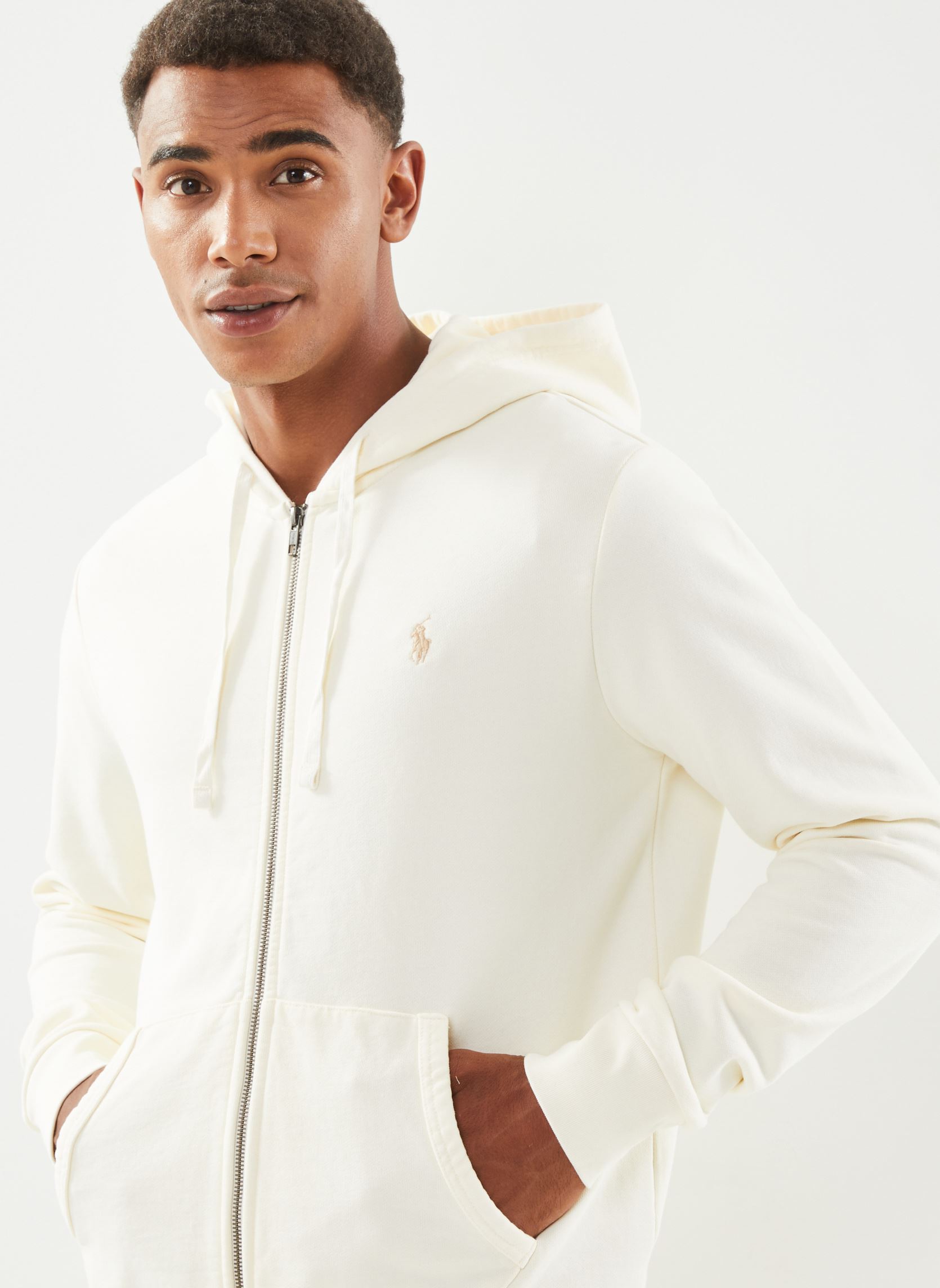 Sweats à capuche Sweat à capuche zippé en molleton bouclé homme beige Polo Ralph Lauren Sweats à capuche Sweat à capuche zippé en molleton bouclé homme beige CLUBHOUSE CREAM