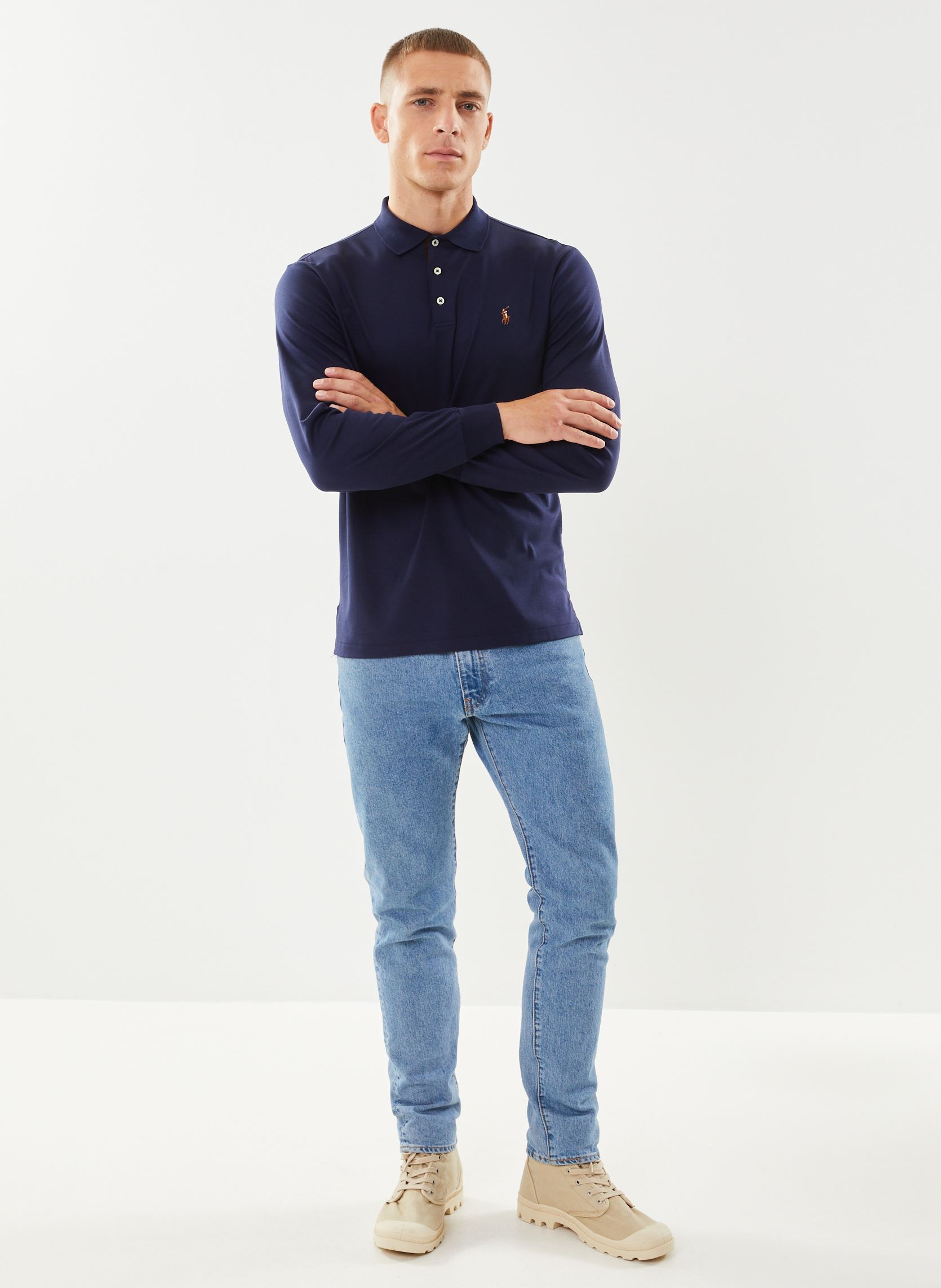 Kurzarm-Poloshirts Polo ajusté en coton doux 710671785 herren blau Polo Ralph Lauren Kurzarm-Poloshirts Polo ajusté en coton doux 710671785 herren blau REFINED NAVY