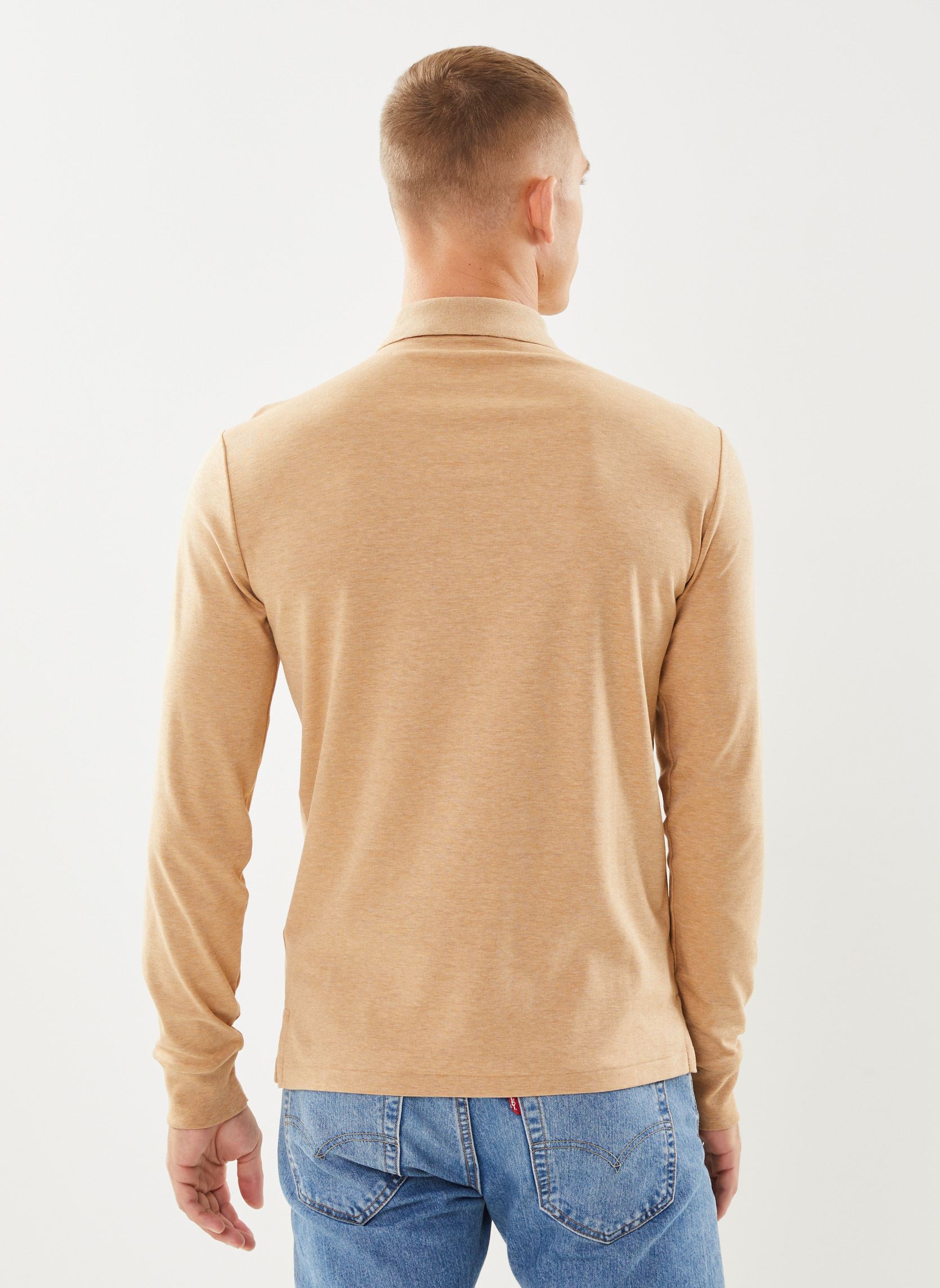 Polos manches courtes Polo ajusté en coton doux 710671785 homme beige Polo Ralph Lauren Polos manches courtes Polo ajusté en coton doux 710671785 homme beige CLASSIC CAMEL HEATHER