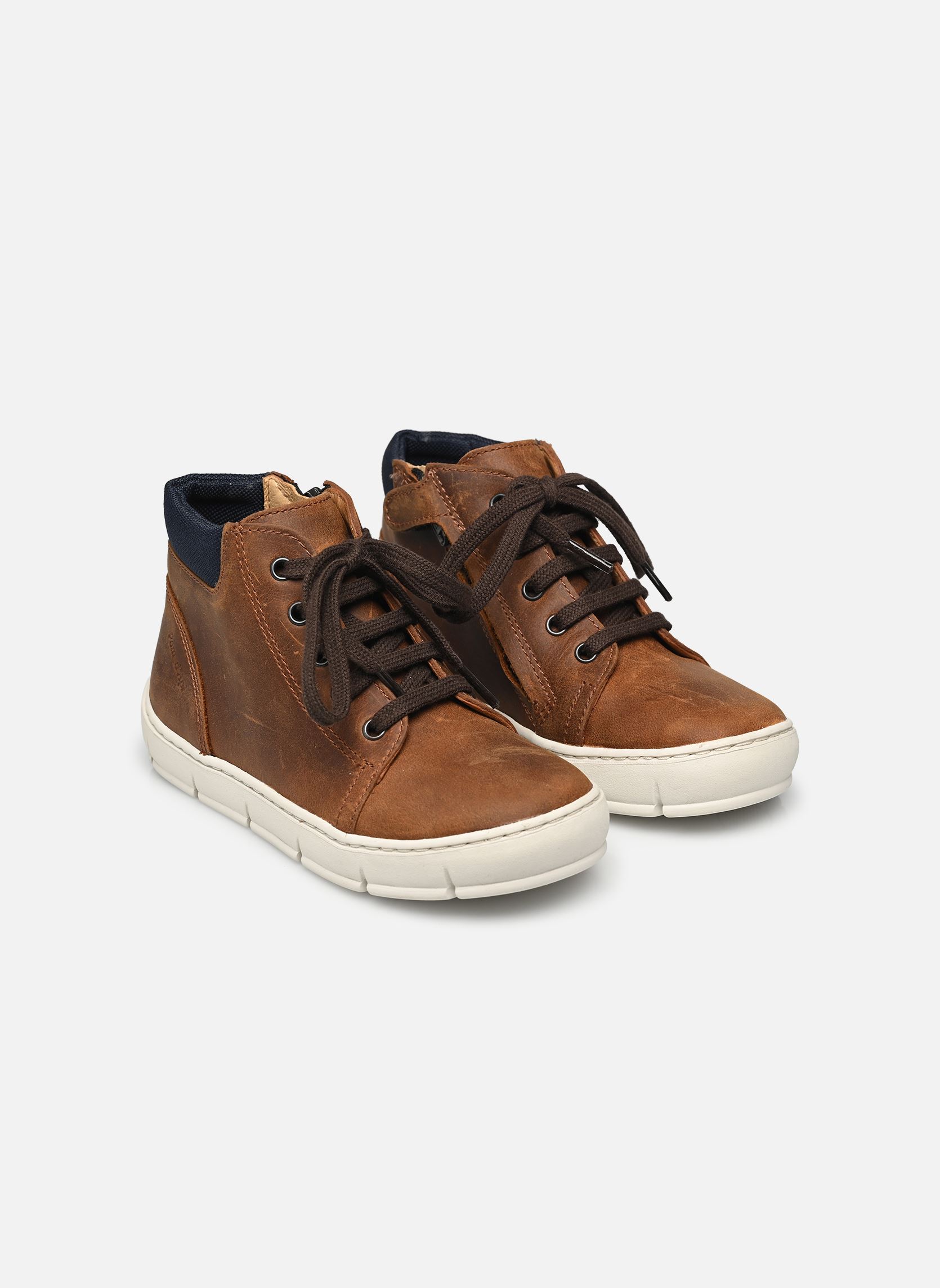 Baskets hautes START TOP garçon marron Pom d Api Baskets hautes START TOP garçon marron COGNAC