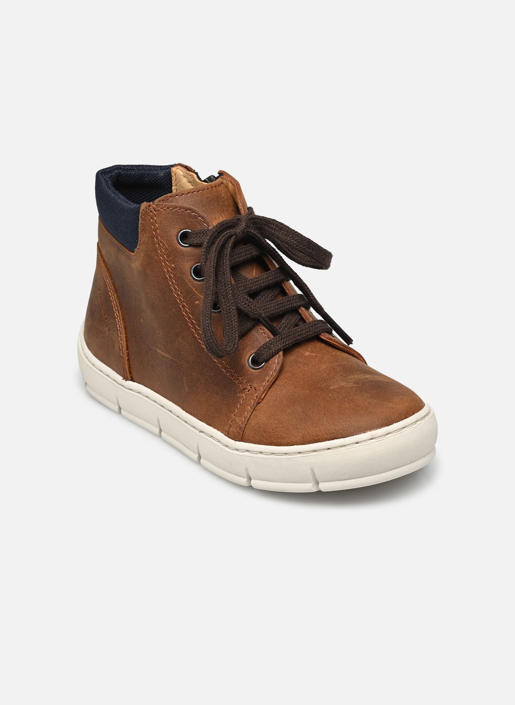 Baskets hautes START TOP garçon marron Pom d Api Baskets hautes START TOP garçon marron COGNAC