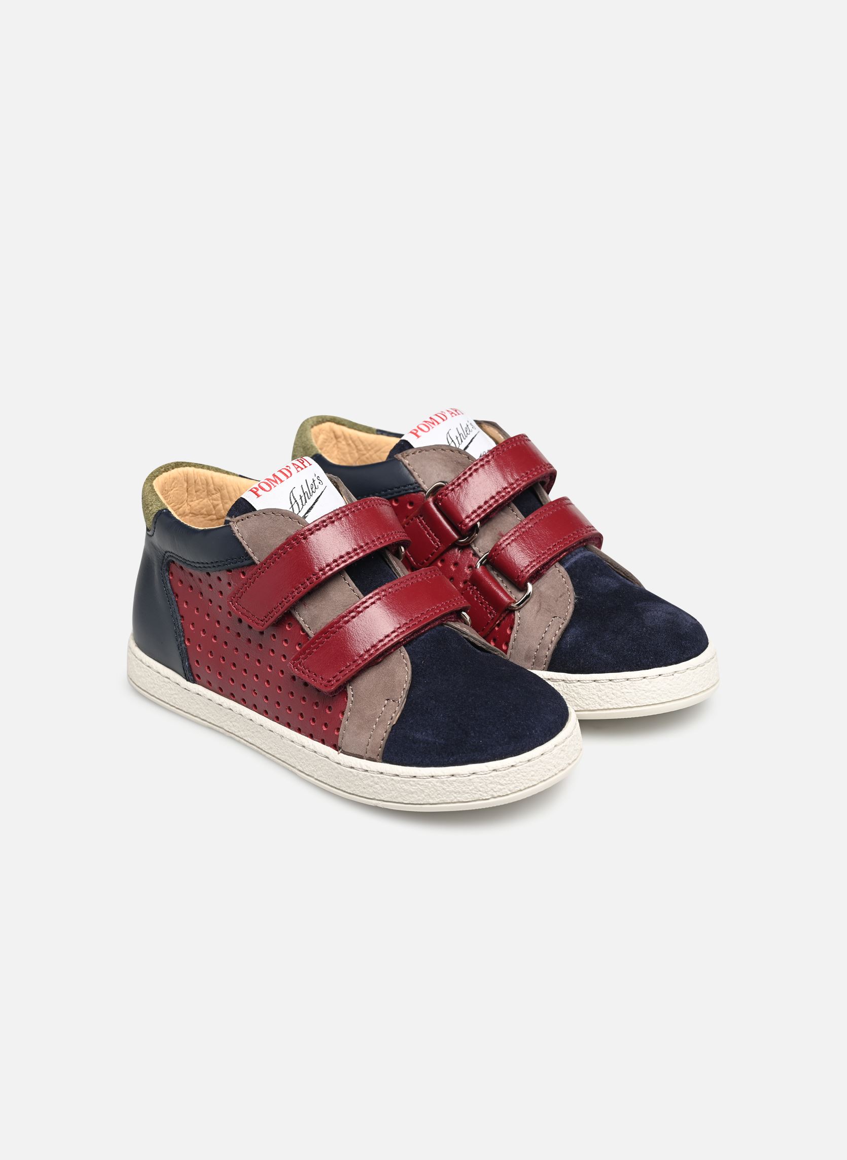 Zapatillas MOUSSE EASY PERFO niño multicolor Pom d Api Zapatillas MOUSSE EASY PERFO niño multicolor BORDEAUX-MARINE