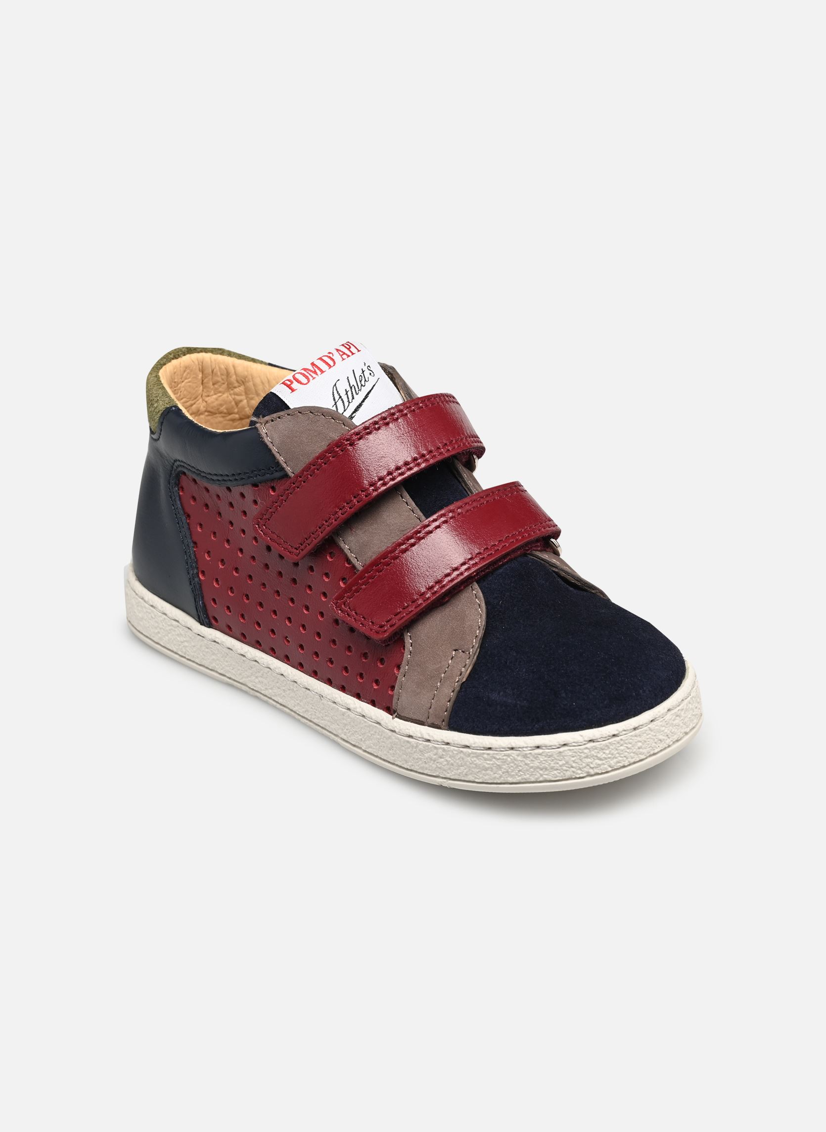 Zapatillas MOUSSE EASY PERFO niño multicolor Pom d Api Zapatillas MOUSSE EASY PERFO niño multicolor BORDEAUX-MARINE