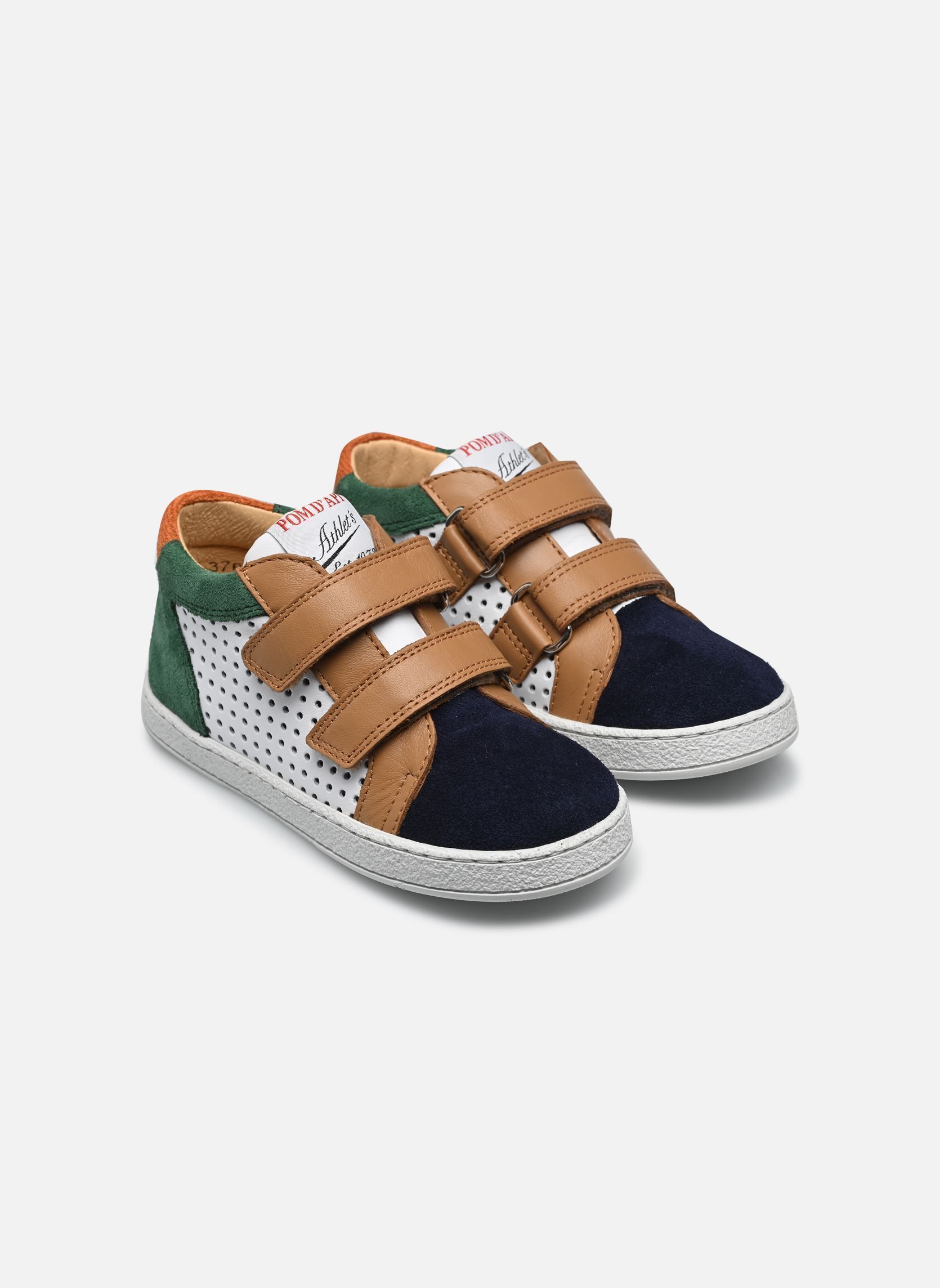 Sneaker MOUSSE EASY PERFO jungen mehrfarbig Pom d Api Sneaker MOUSSE EASY PERFO jungen mehrfarbig BLANC-NAVY