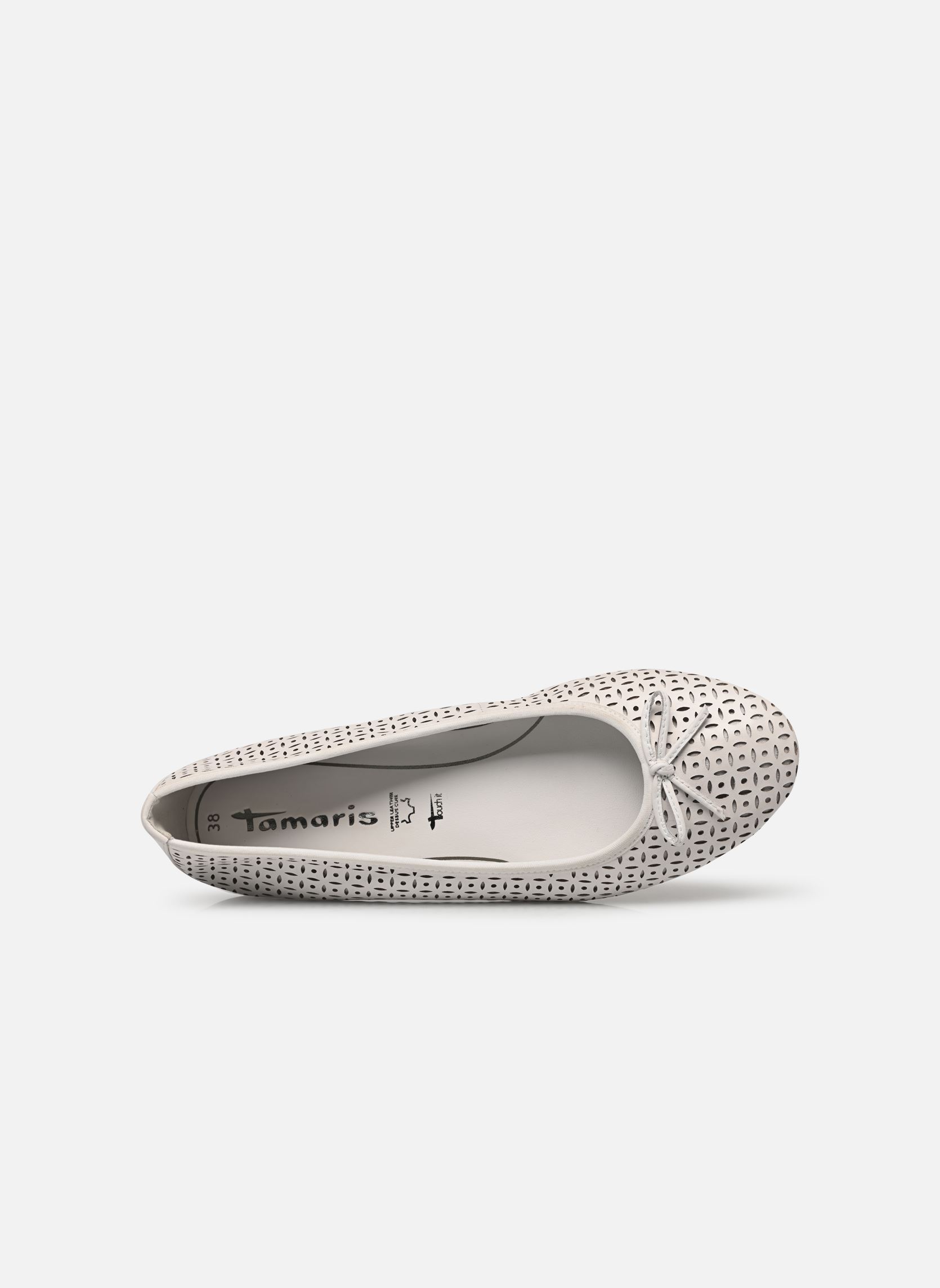 Klassieke ballerina's 22116-41 dames wit Tamaris Klassieke ballerina's 22116-41 dames wit WHITE STRUCT.