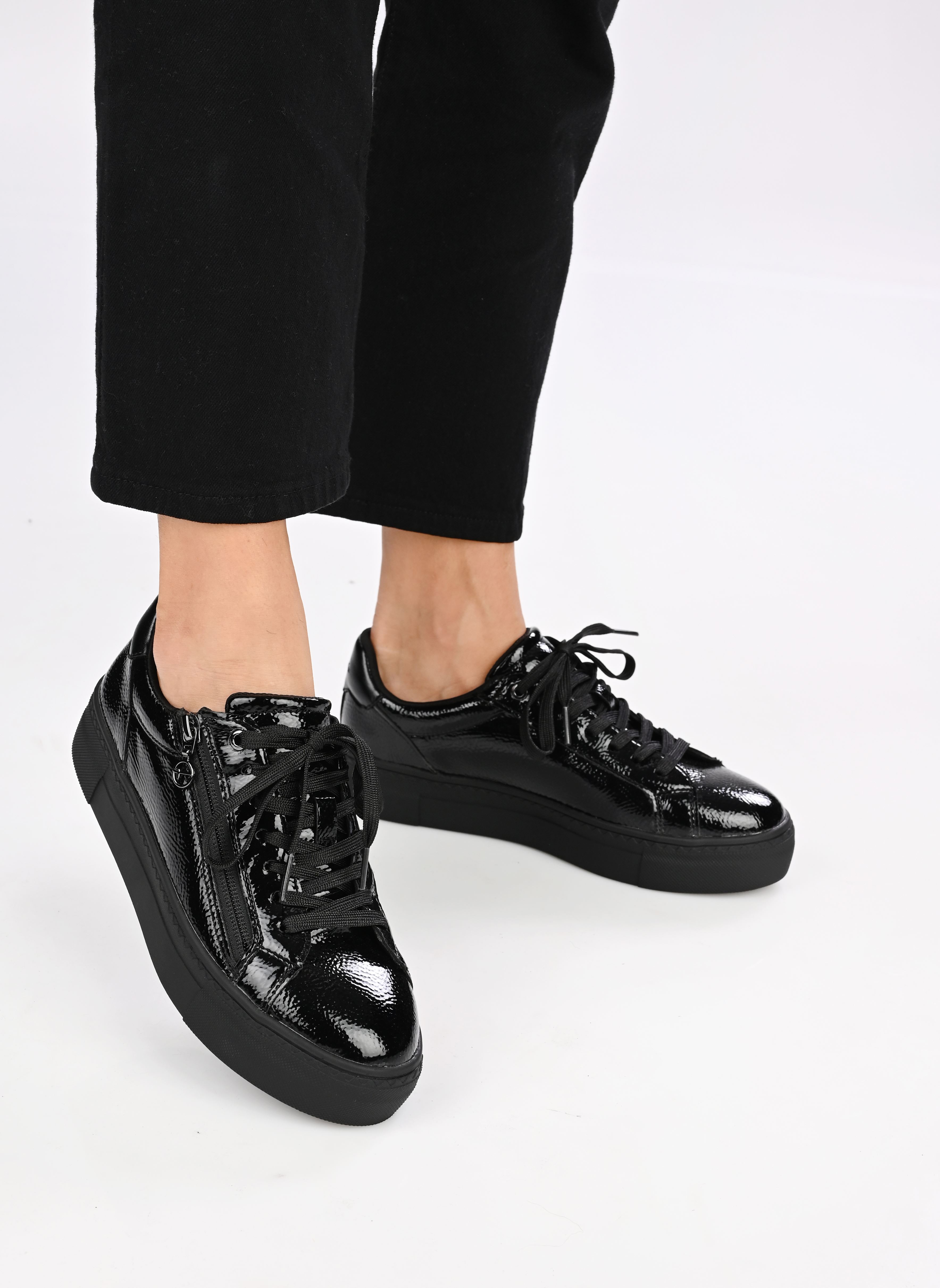 Tamaris Sneaker Basse Donna - Comode Scarpe In Pelle Nera Con Plantare Rimovibile, Numero 41 EU (e Altre Misure)