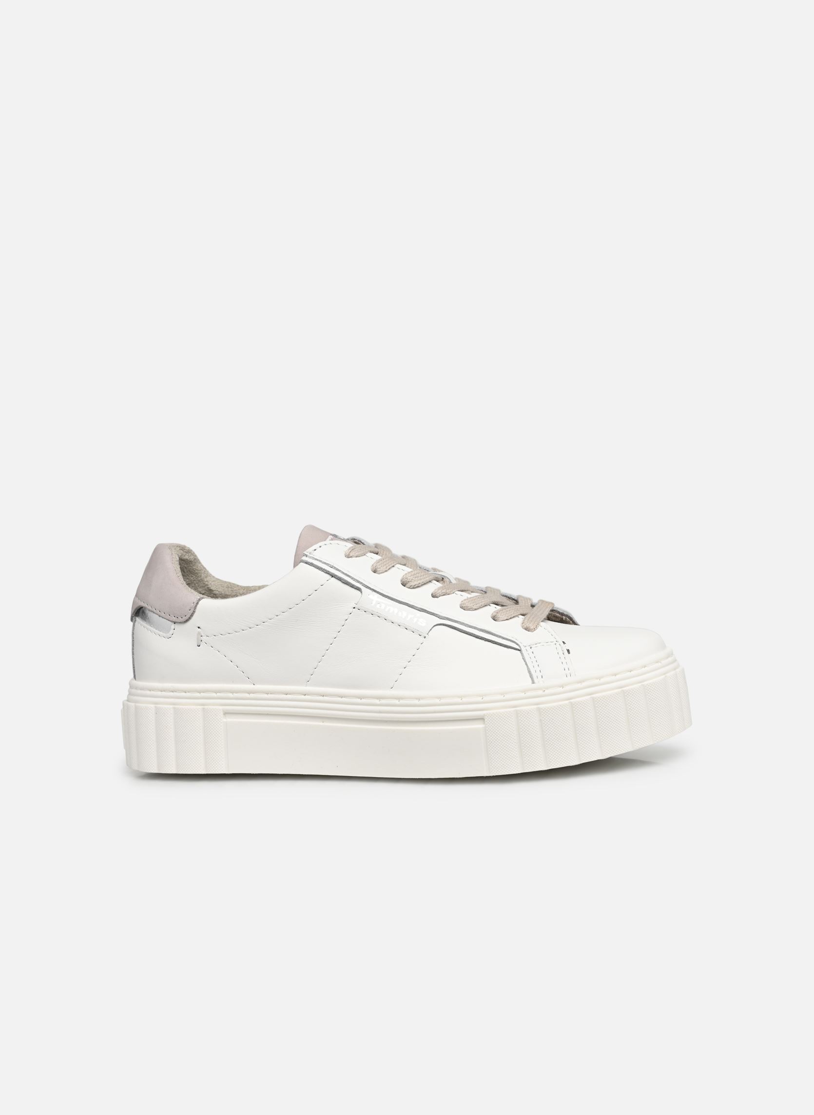 Baskets compensées 23738-41 femme blanc Tamaris Baskets compensées 23738-41 femme blanc WHITE LEATHER