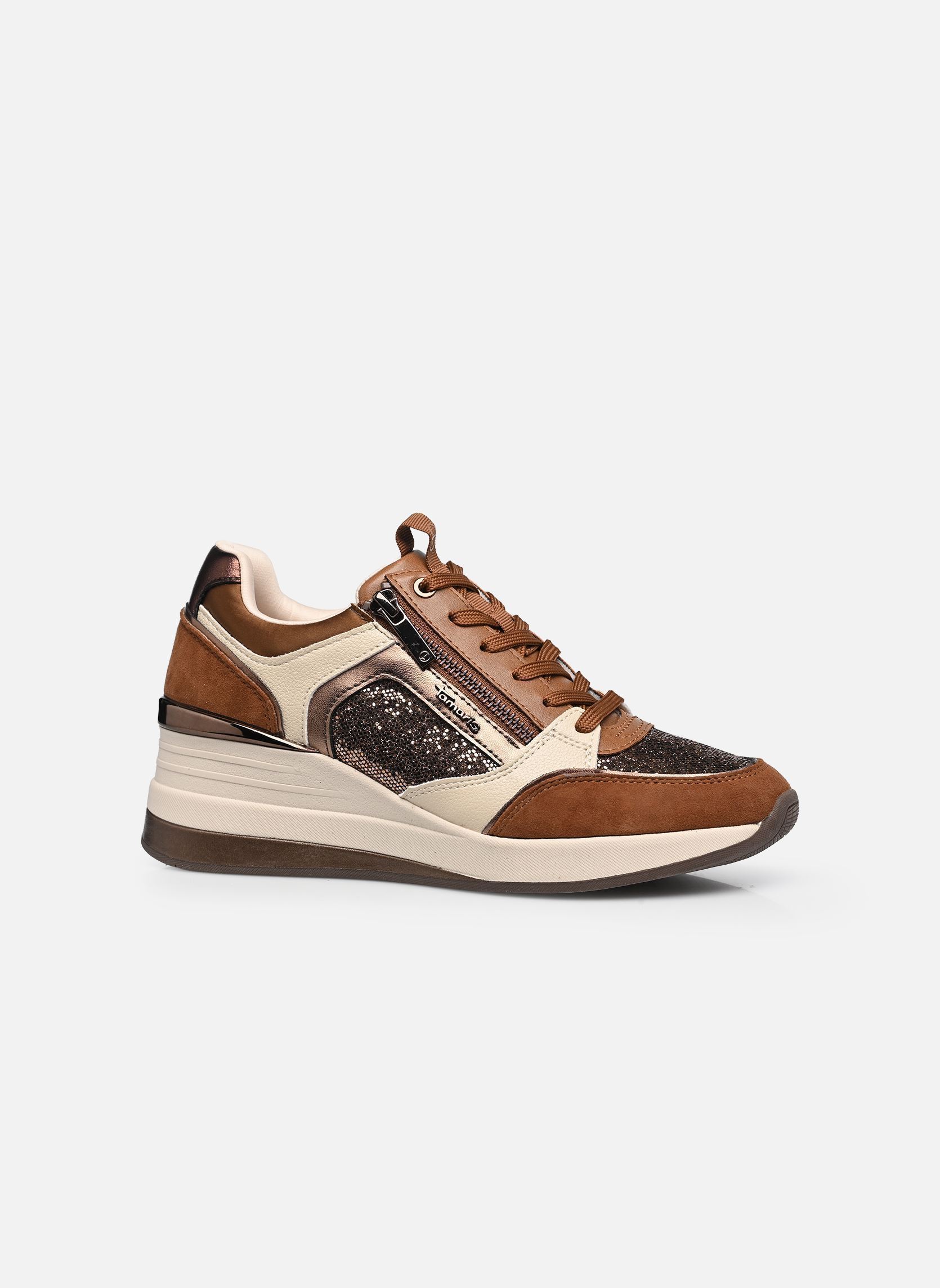 Baskets compensées 23703-41 femme marron Tamaris Baskets compensées 23703-41 femme marron COGNAC COMB