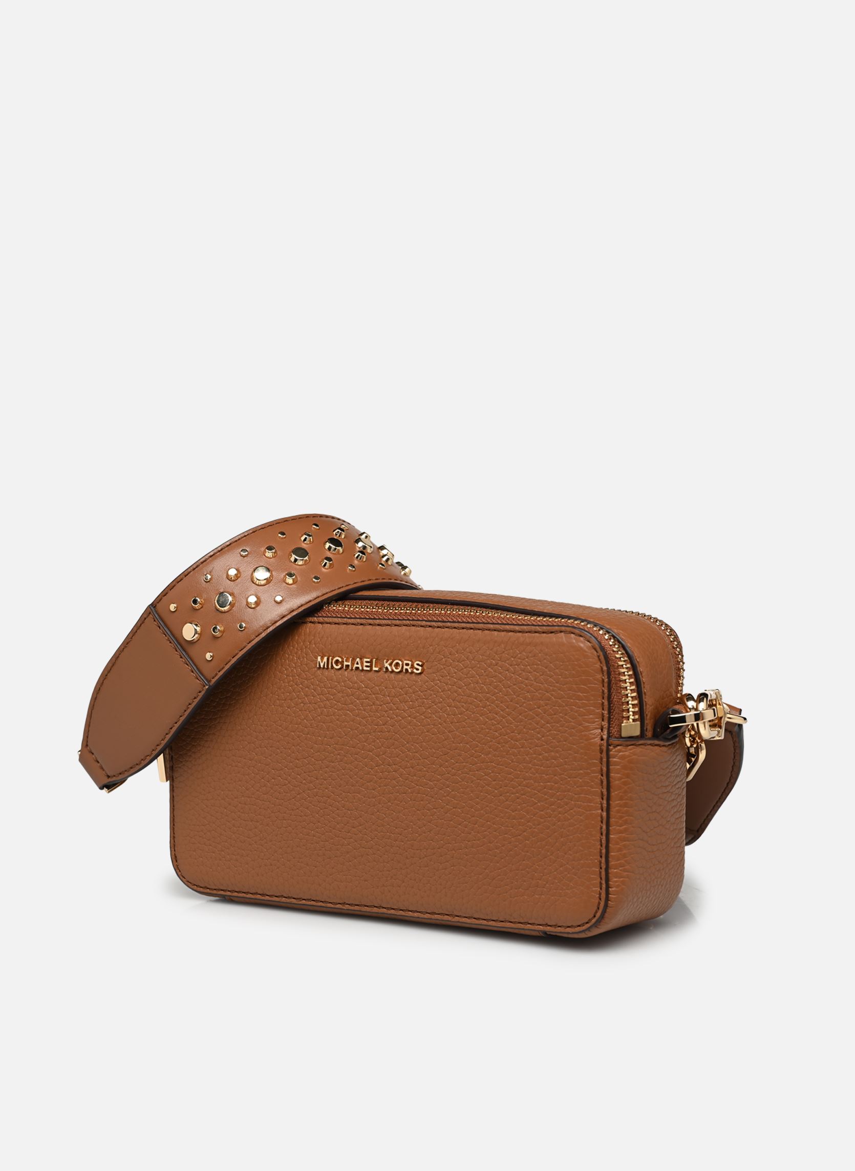 Sacs bandoulière JET SET SM DBL ZP CAMRA femme marron Michael Michael Kors Sacs bandoulière JET SET SM DBL ZP CAMRA femme marron LUGGAGE