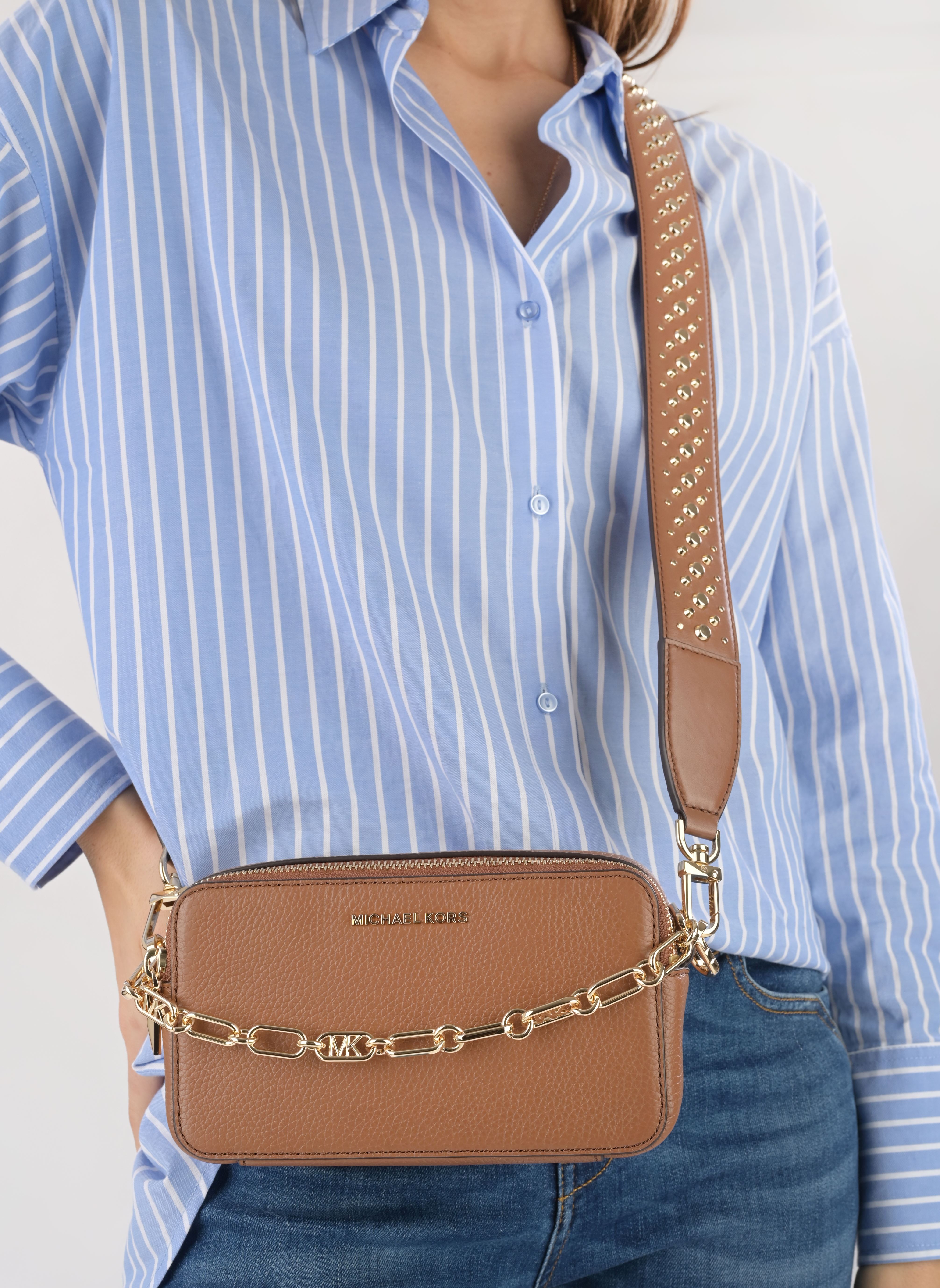 Sacs bandoulière JET SET SM DBL ZP CAMRA femme marron Michael Michael Kors Sacs bandoulière JET SET SM DBL ZP CAMRA femme marron LUGGAGE