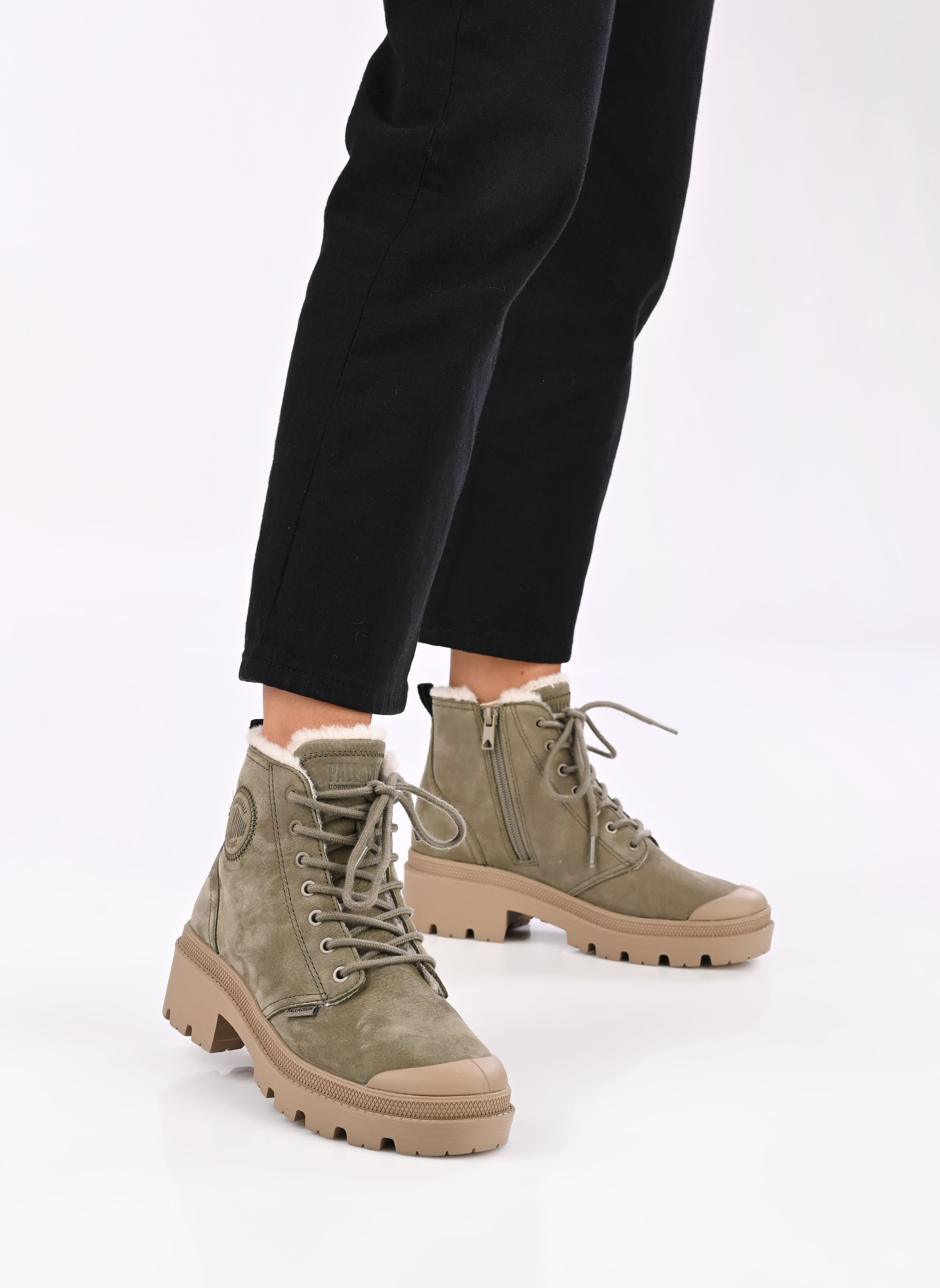 Veterlaarsjes PALLABASE NBK ZIP WL dames groen Palladium Veterlaarsjes PALLABASE NBK ZIP WL dames groen DUSKY GREEN