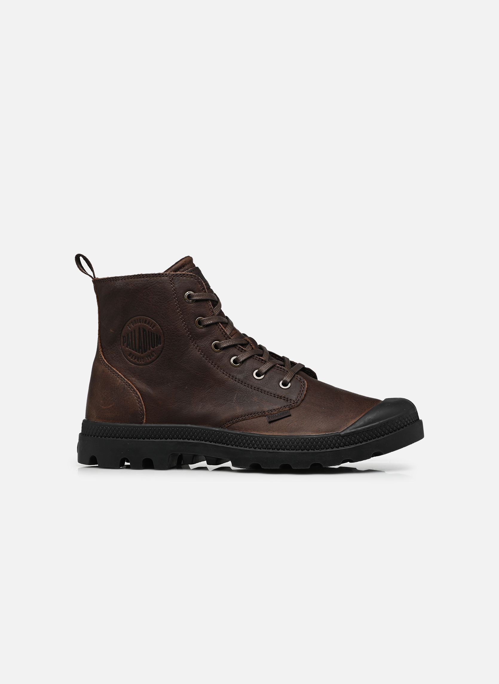 Baskets toile PAMPA ZIP LEATHER W homme marron Palladium Baskets toile PAMPA ZIP LEATHER W homme marron BISON