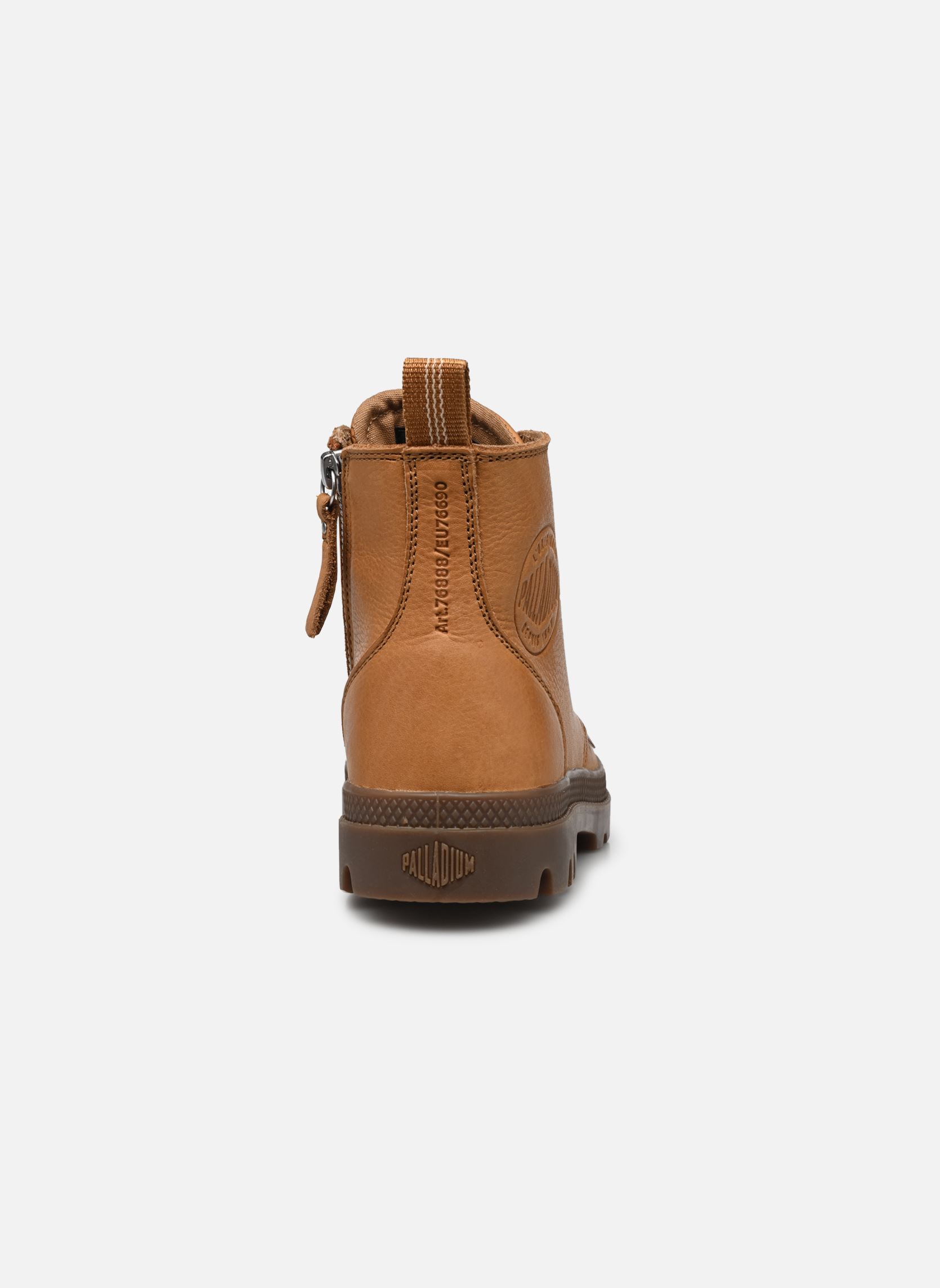 Baskets toile PAMPA ZIP LEATHER W femme marron Palladium Baskets toile PAMPA ZIP LEATHER W femme marron DEAR BROWN