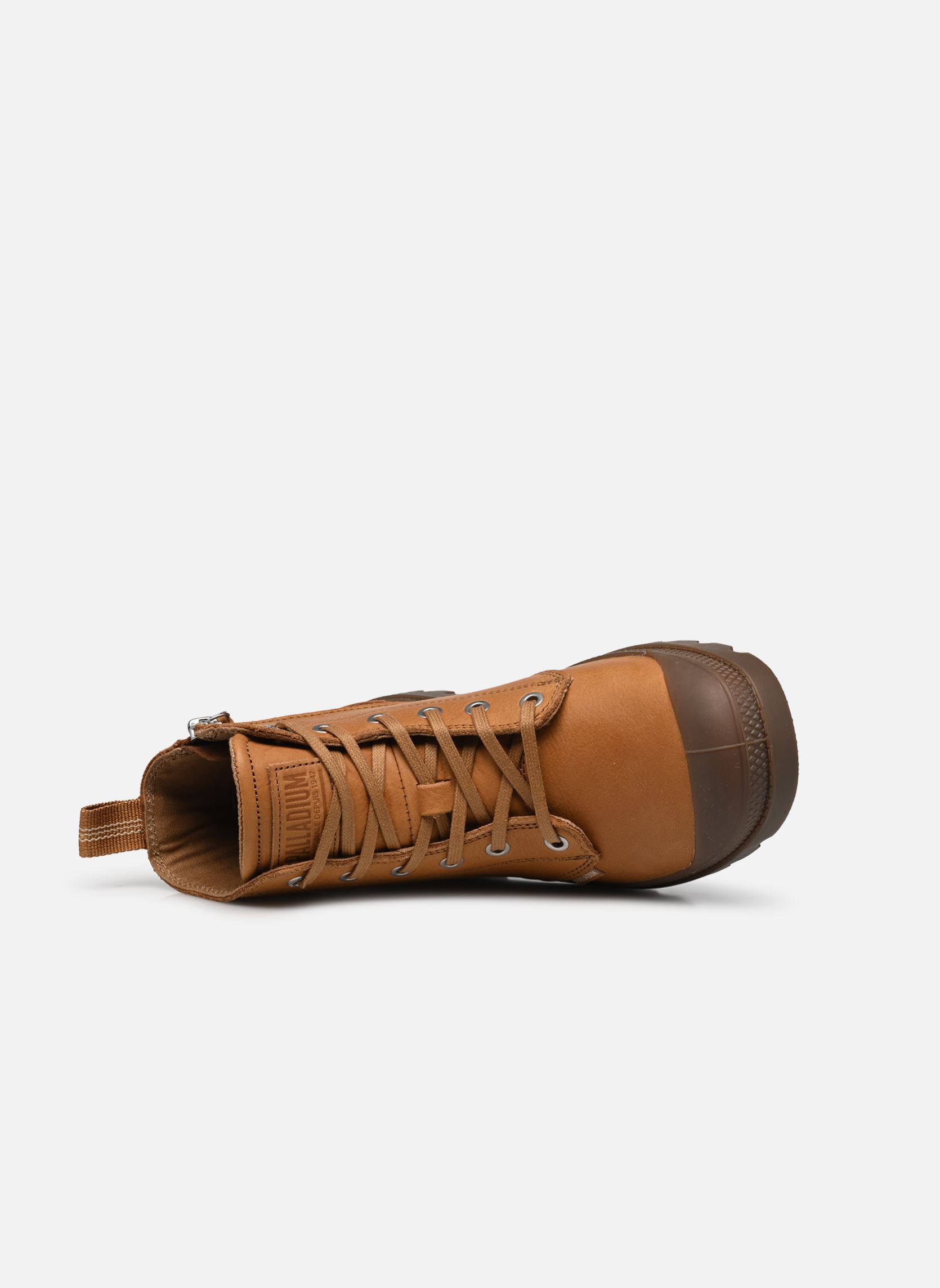 Baskets toile PAMPA ZIP LEATHER W femme marron Palladium Baskets toile PAMPA ZIP LEATHER W femme marron DEAR BROWN