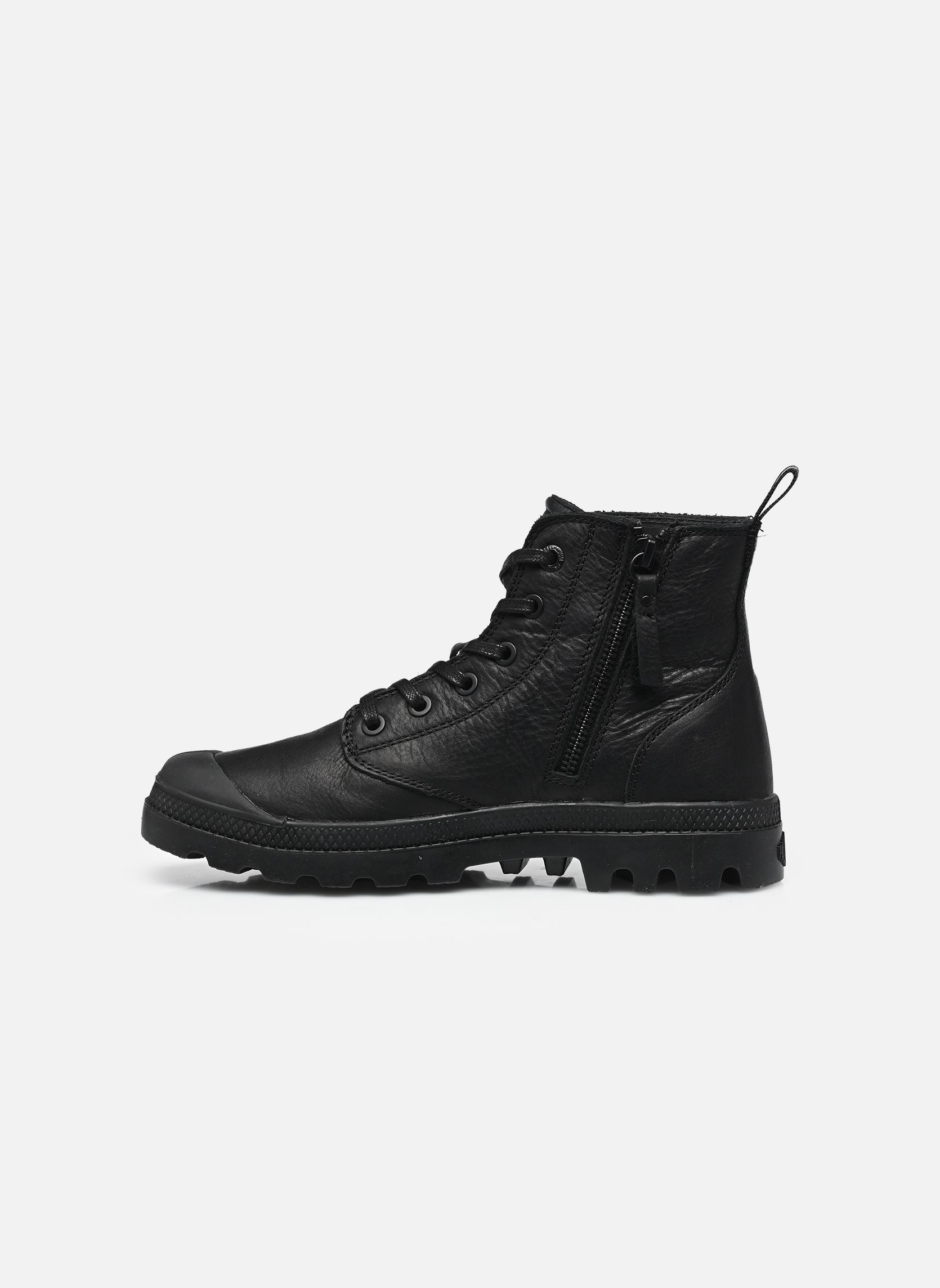 Baskets toile PAMPA ZIP LEATHER W femme noir Palladium Baskets toile PAMPA ZIP LEATHER W femme noir BLACK/BLACK