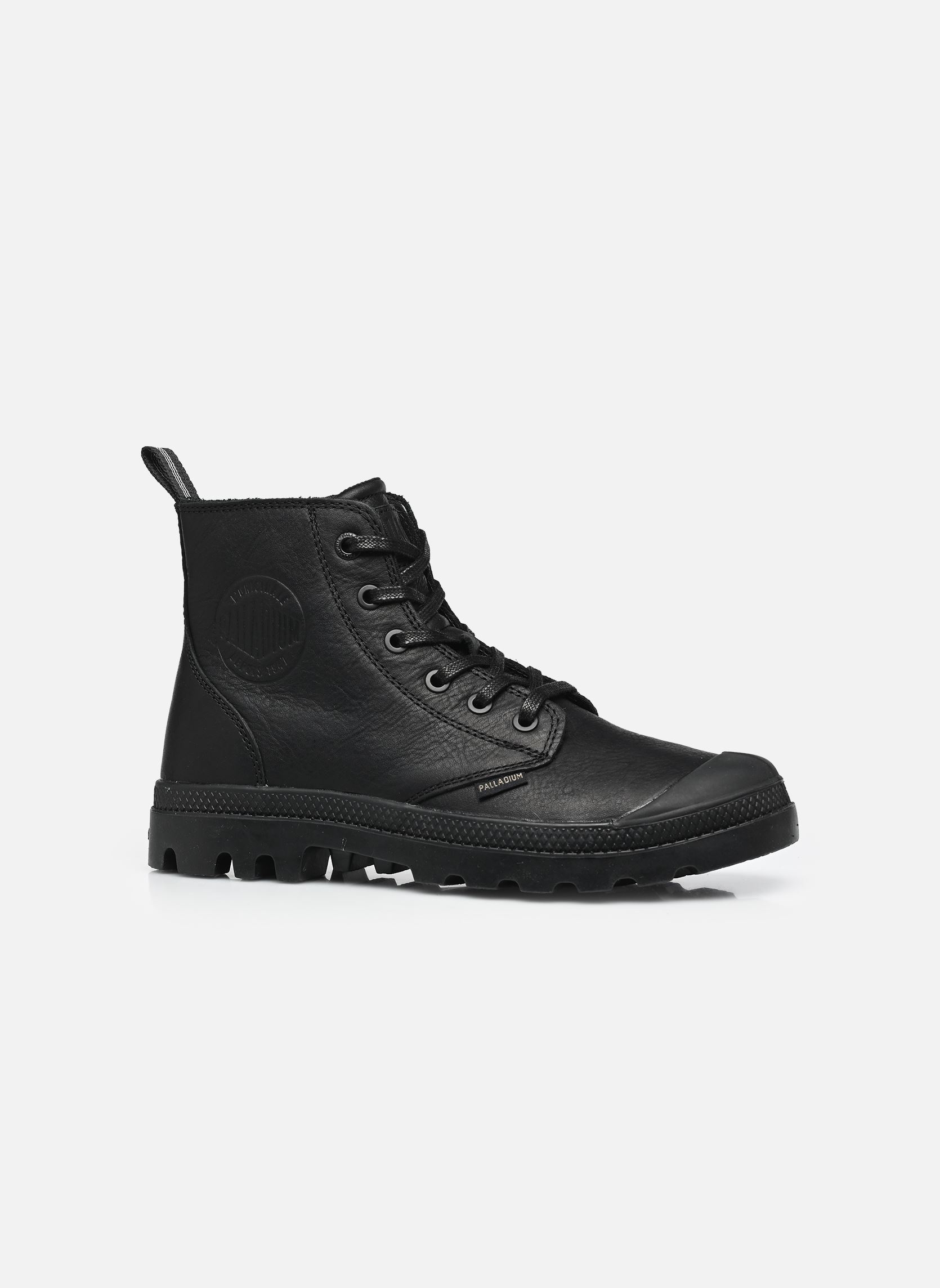 Baskets toile PAMPA ZIP LEATHER W femme noir Palladium Baskets toile PAMPA ZIP LEATHER W femme noir BLACK/BLACK