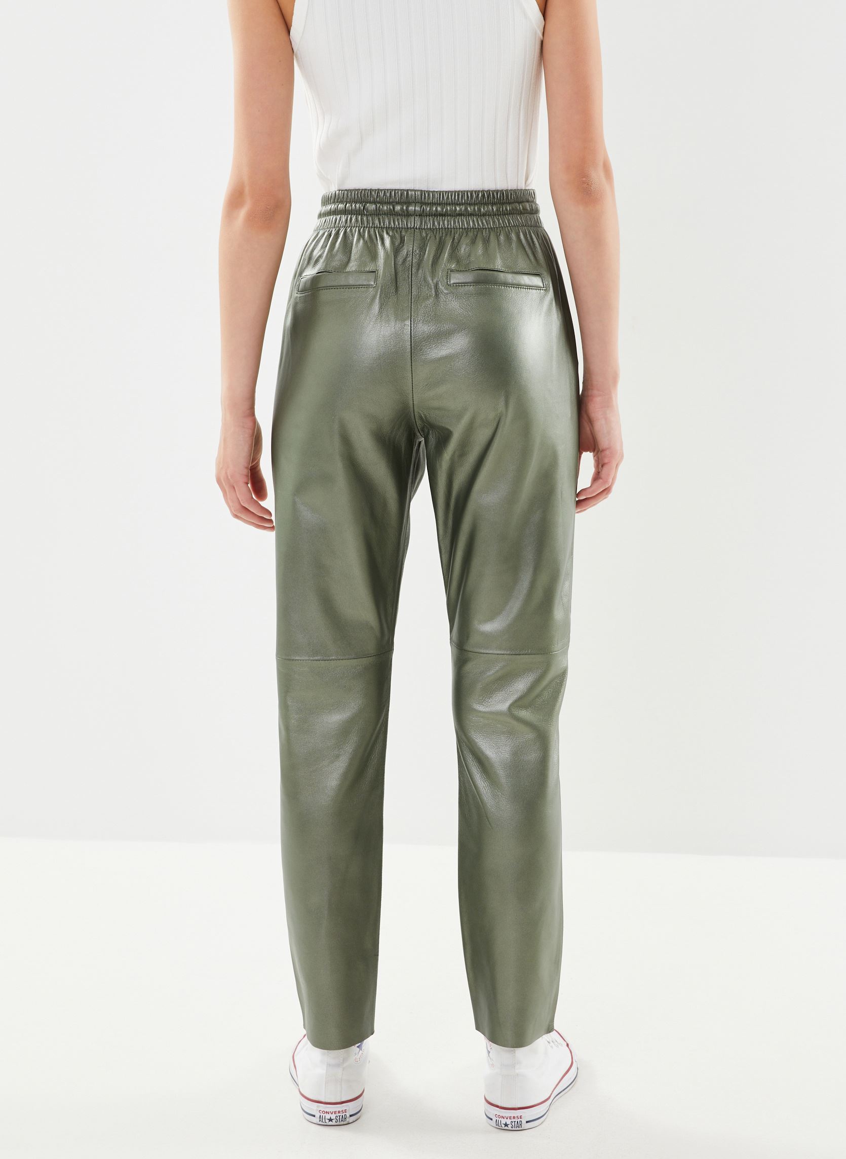 Pantaloni in pelle GIFT METAL donna verde Oakwood Pantaloni in pelle GIFT METAL donna verde Vert Fonce