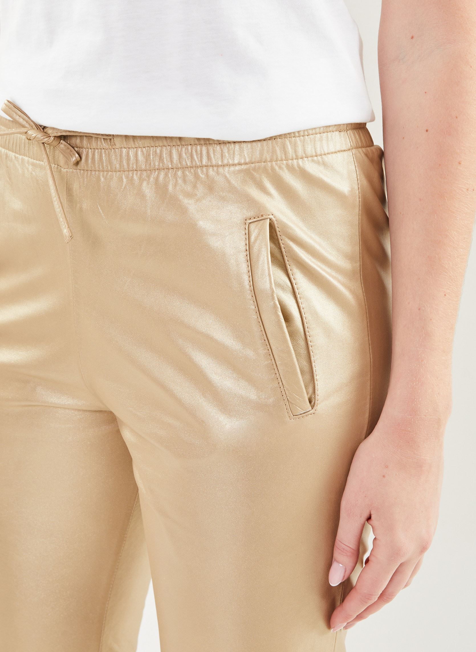 Leren broeken GIFT METAL dames goud en brons Oakwood Leren broeken GIFT METAL dames goud en brons Light gold