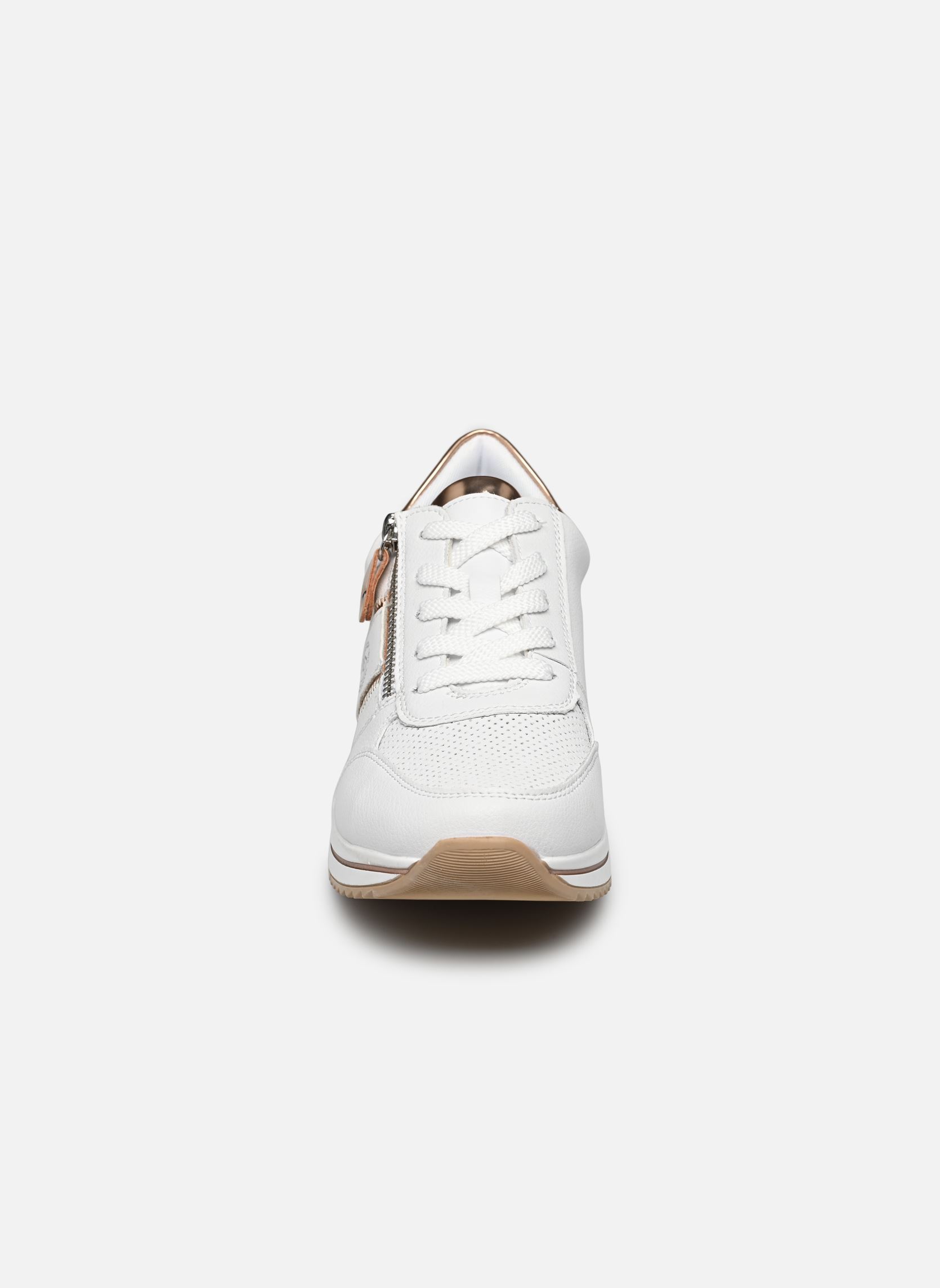 Baskets compensées D0T03 femme blanc Remonte Baskets compensées D0T03 femme blanc WEISS/WEISS/KUPFER