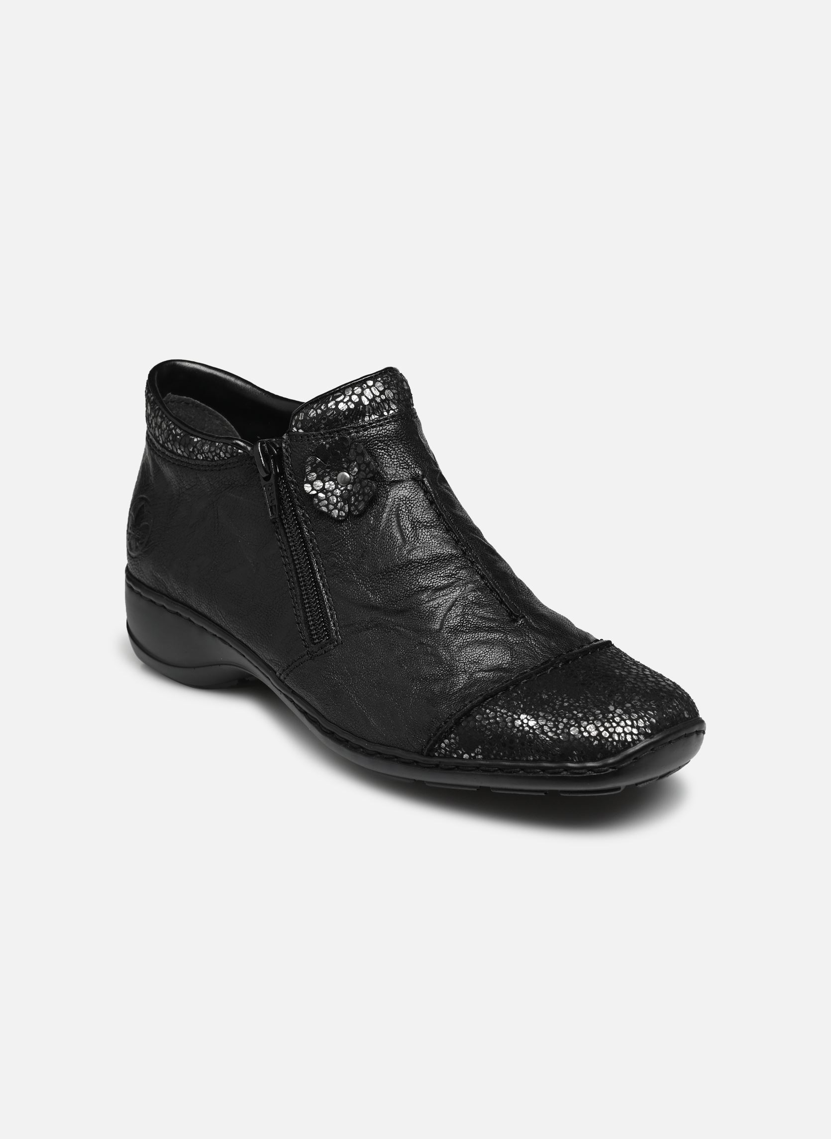 Lage enkellaarsjes 58388 dames zwart Rieker Lage enkellaarsjes 58388 dames zwart SCHWARZ/SCHWARZ