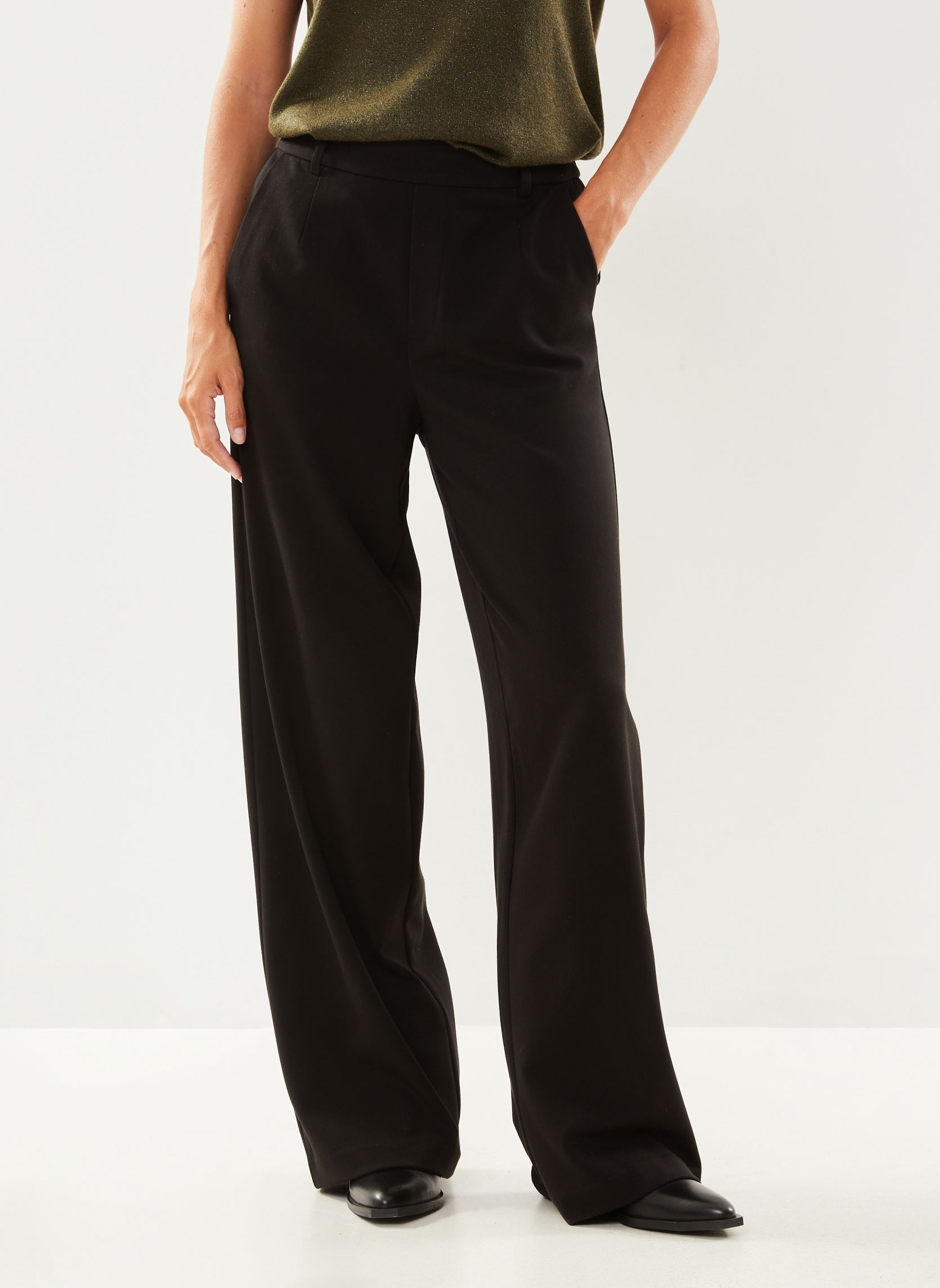 Vila VIVARONE HW Wide Pant - Noos, Verde Duck, 40