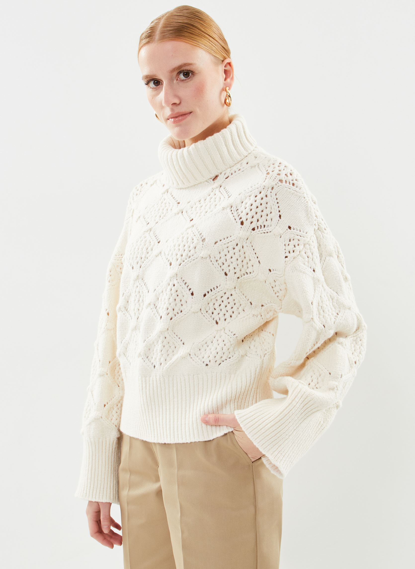 Pullover Vielino Highneck L/S Knit Top damen beige Vila Pullover Vielino Highneck L/S Knit Top damen beige Birch