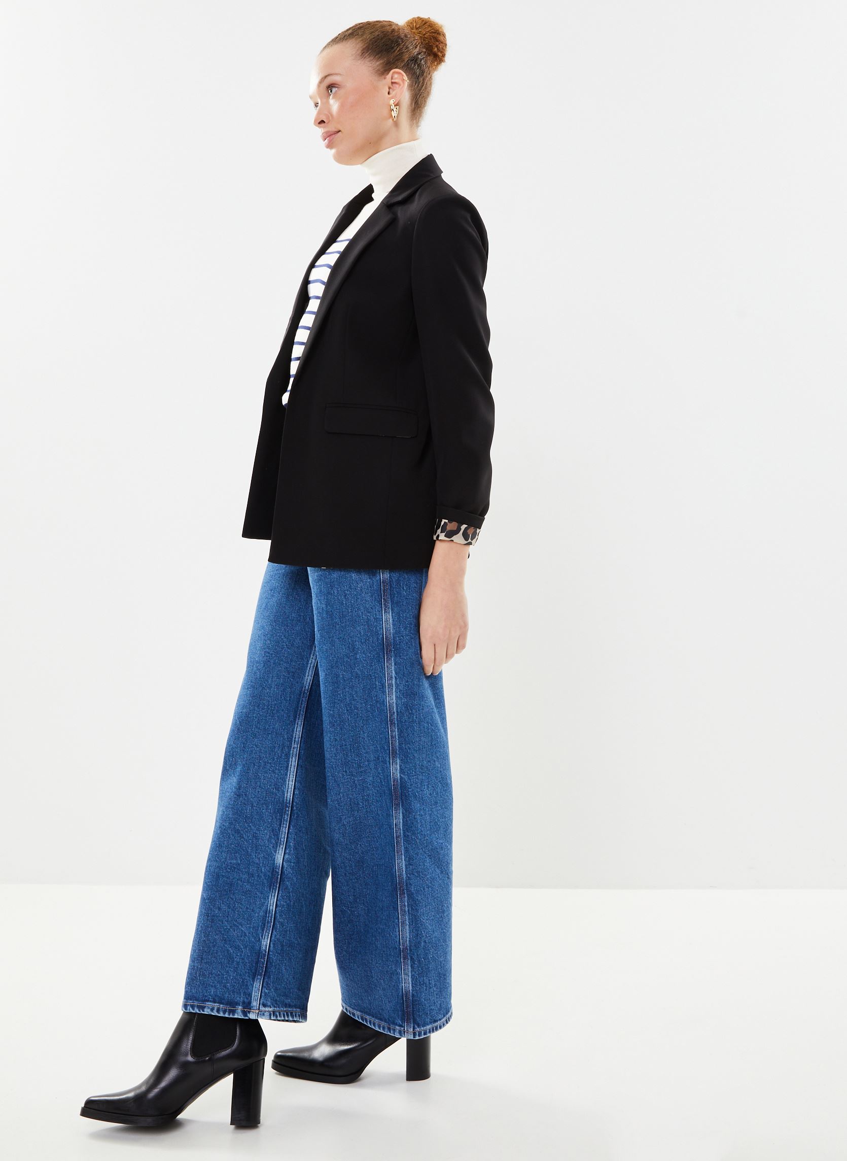 Vestes de blazer PCBOSSY BLAZER W. LINING DETAIL femme noir Pieces Vestes de blazer PCBOSSY BLAZER W. LINING DETAIL femme noir Black