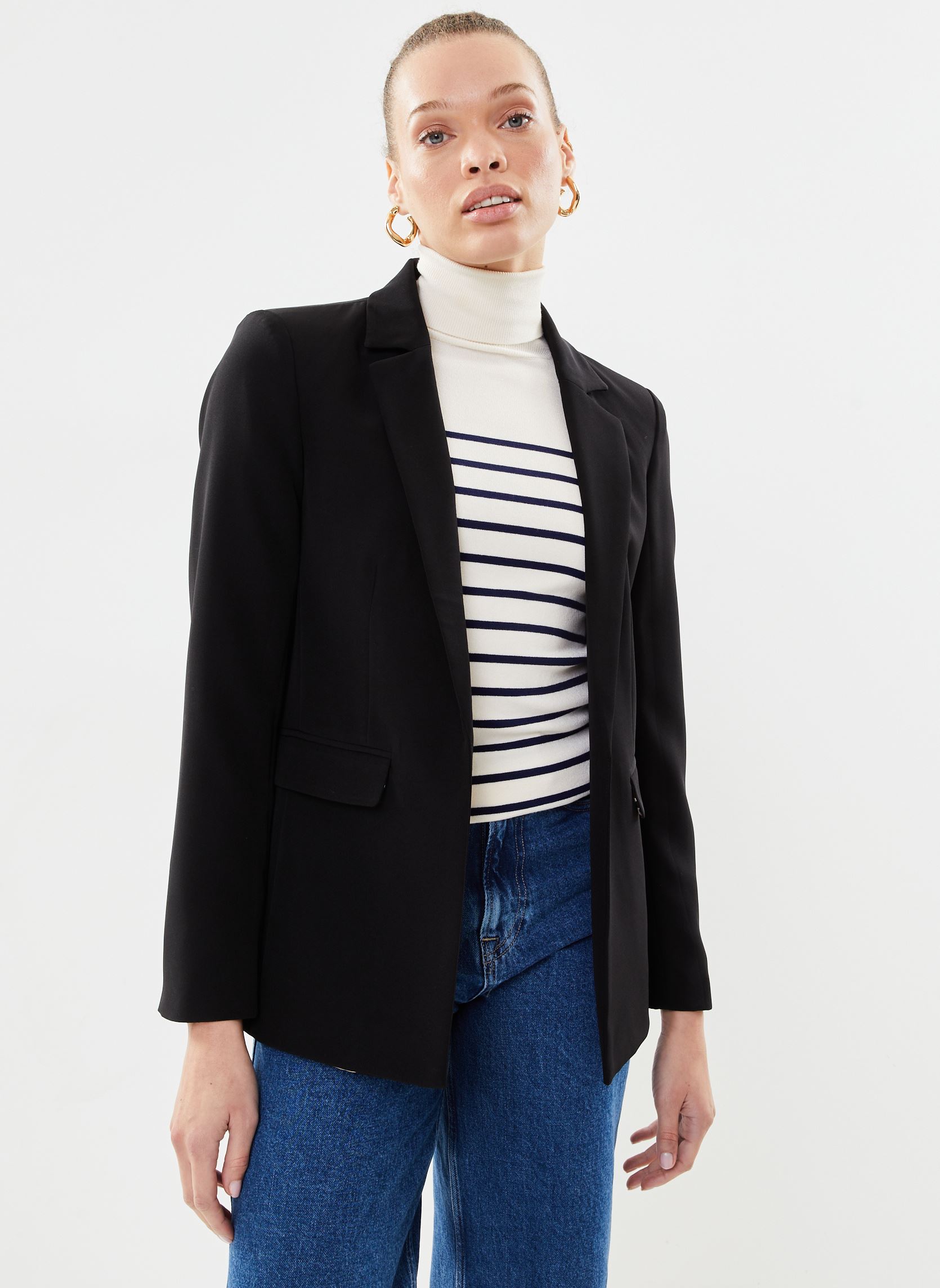Vestes de blazer PCBOSSY BLAZER W. LINING DETAIL femme noir Pieces Vestes de blazer PCBOSSY BLAZER W. LINING DETAIL femme noir Black