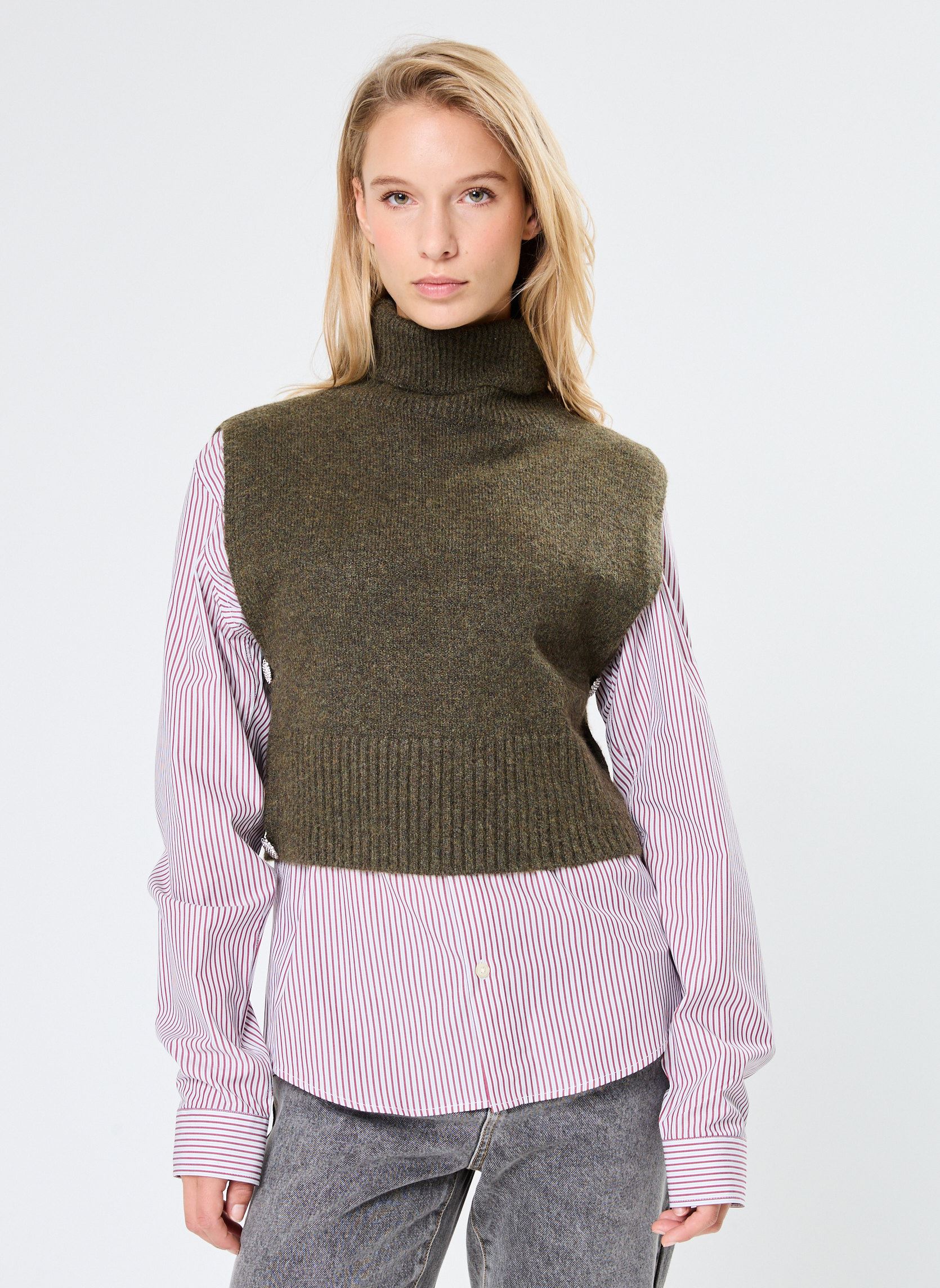 Pulls Vilyla Collar/Ef femme vert Vila Pulls Vilyla Collar/Ef femme vert Gothic olive