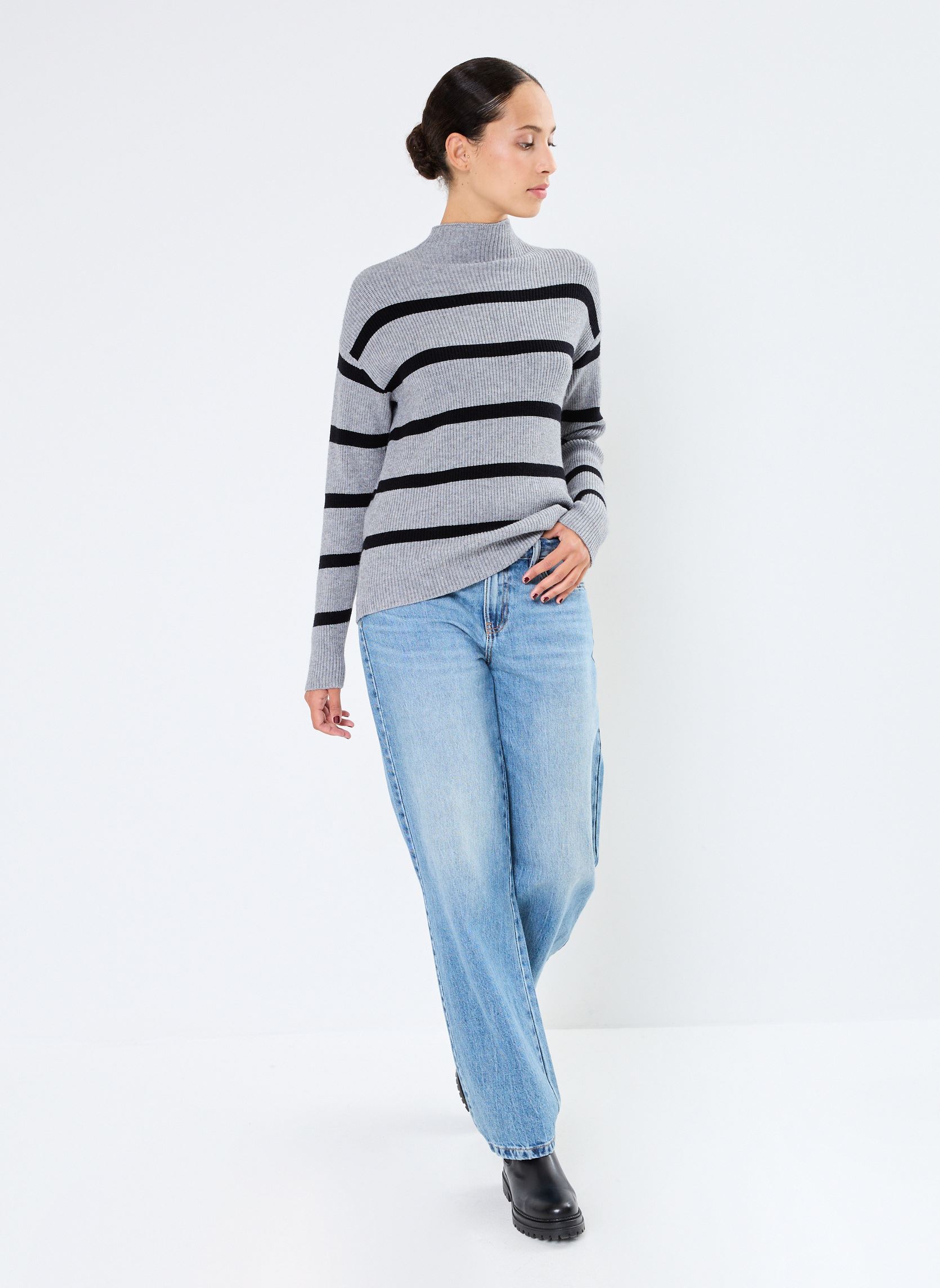 Pulls Viril Mockneck L/S Knit Rib Top 2- Noos femme gris Vila Pulls Viril Mockneck L/S Knit Rib Top 2- Noos femme gris MEDIUM GREY MELANGE